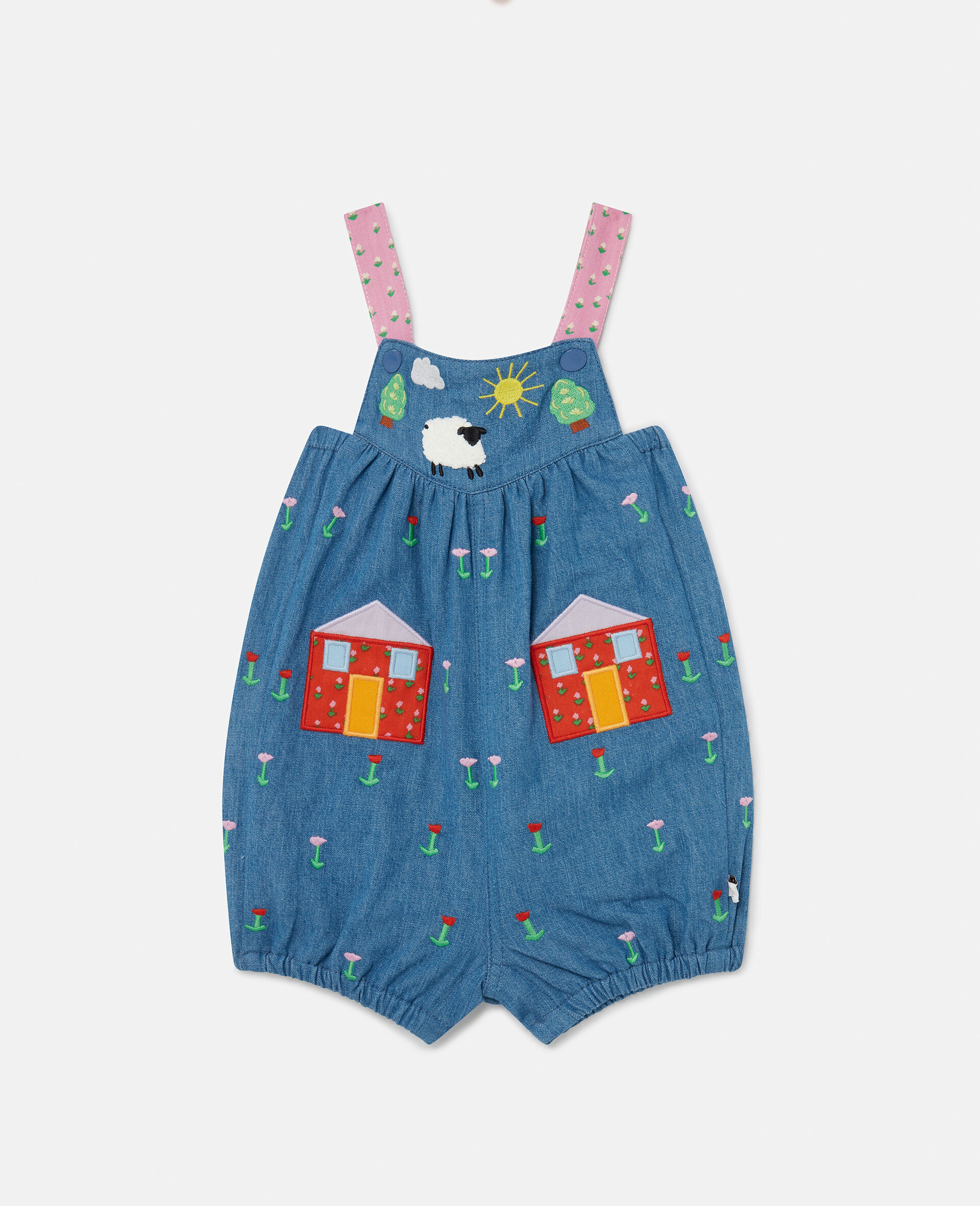 Farmyard Appliqué Dungarees-Multicolour-large image number 0