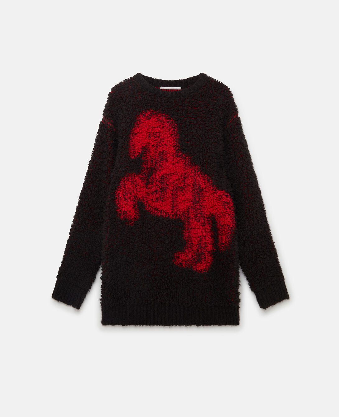 Jacquard-knit Sweater - Red/white - Ladies