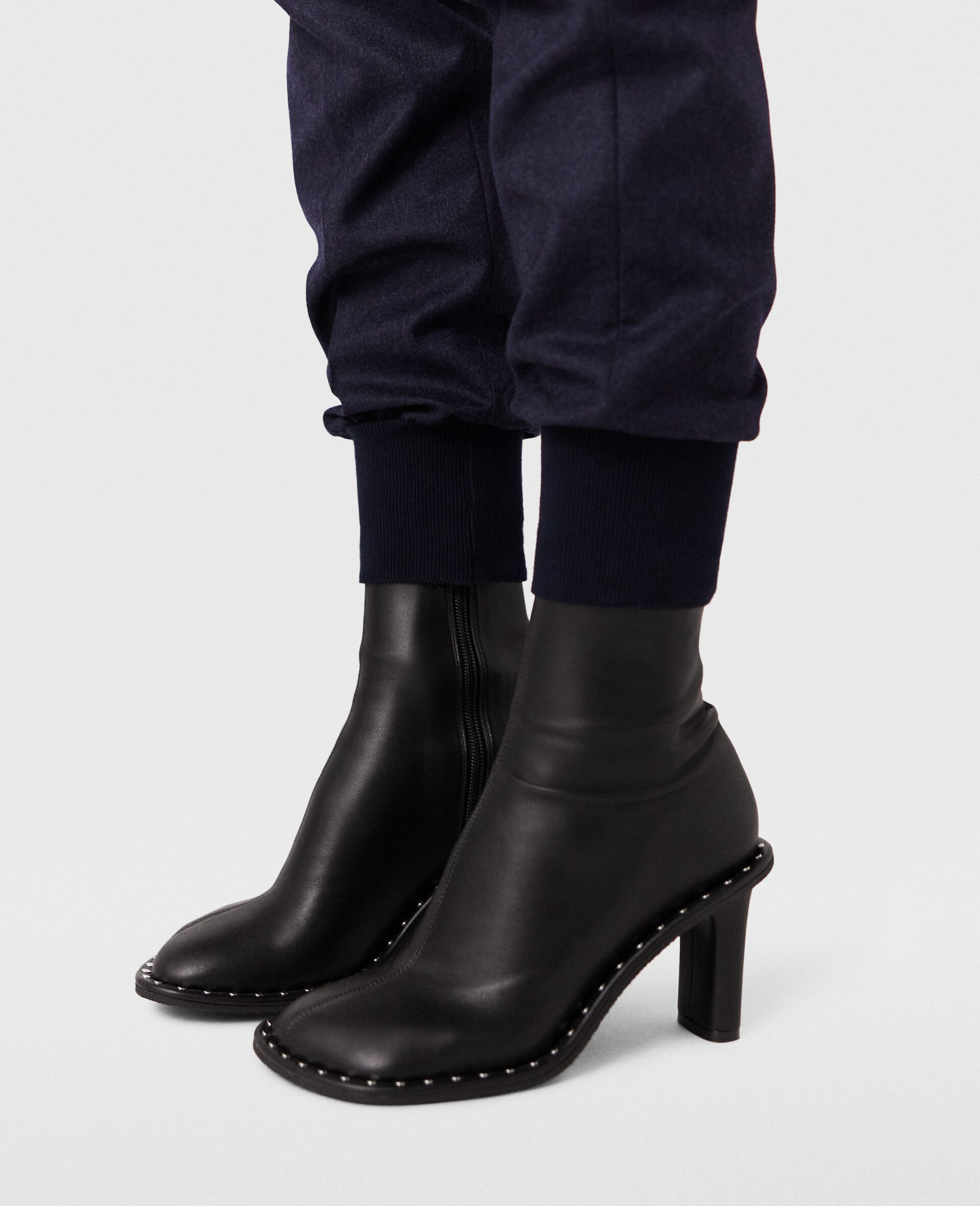 Ryder Heeled Sock Boots-Black-model