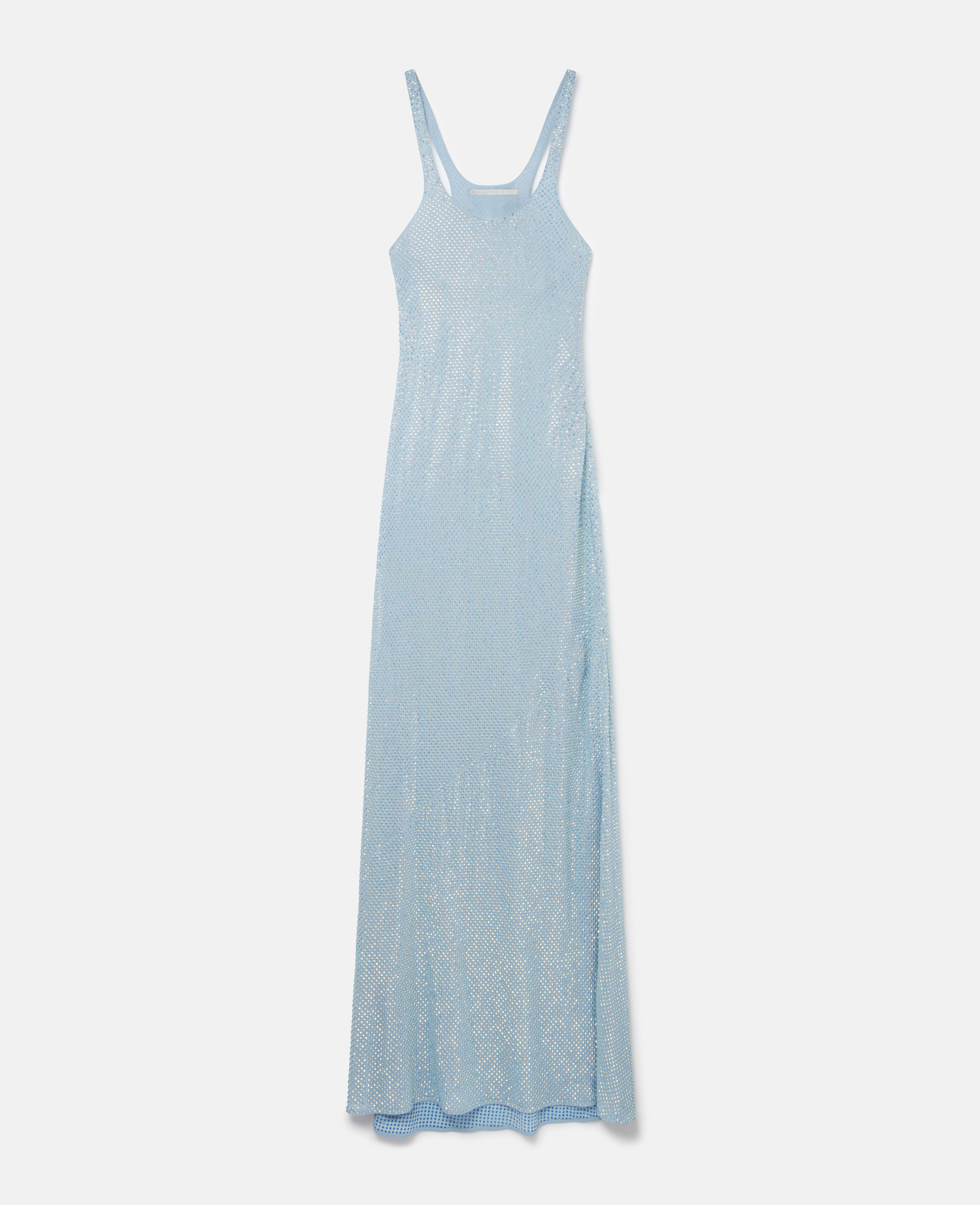 Women Pale Blue Crystal Strass Silk Maxi Dress | Stella McCartney US