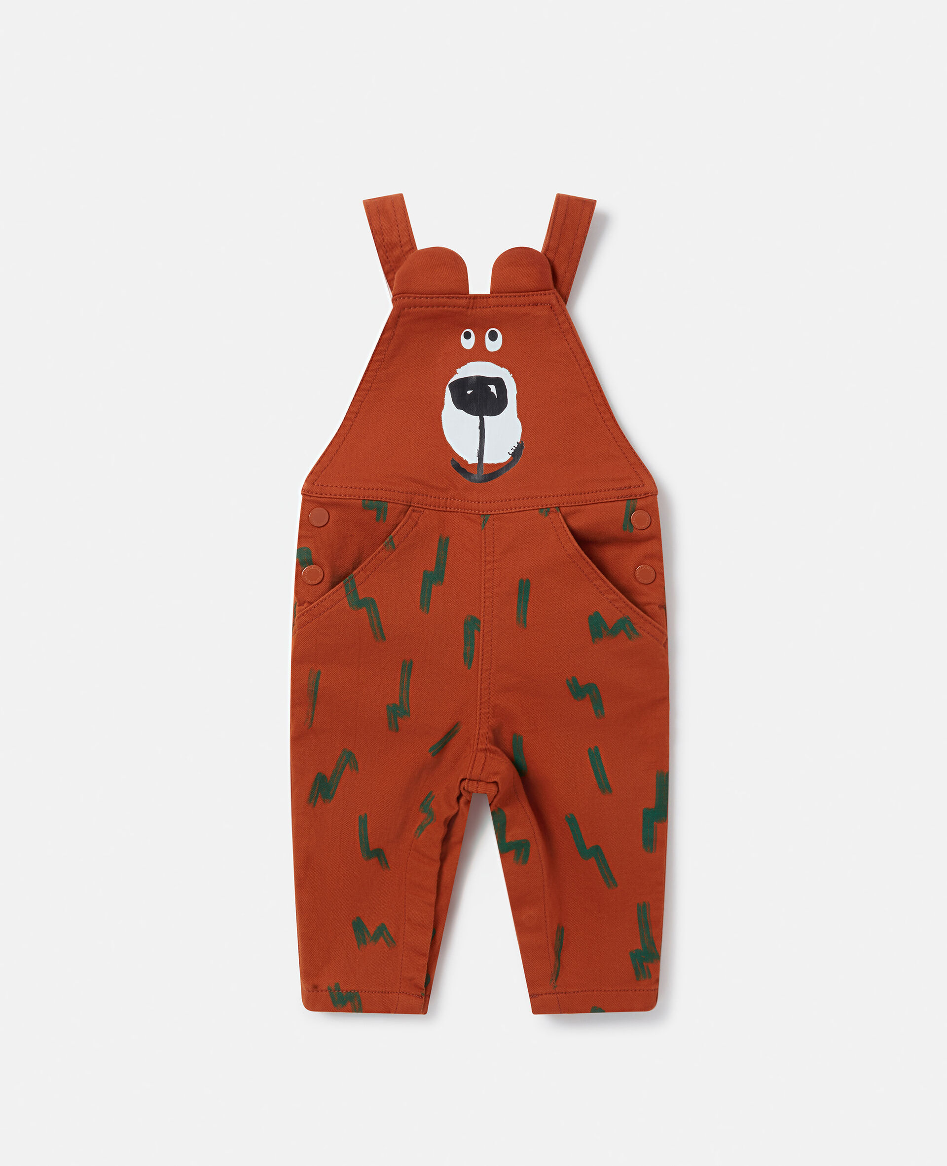 Bear Print Dungarees-Brown-large image number 0