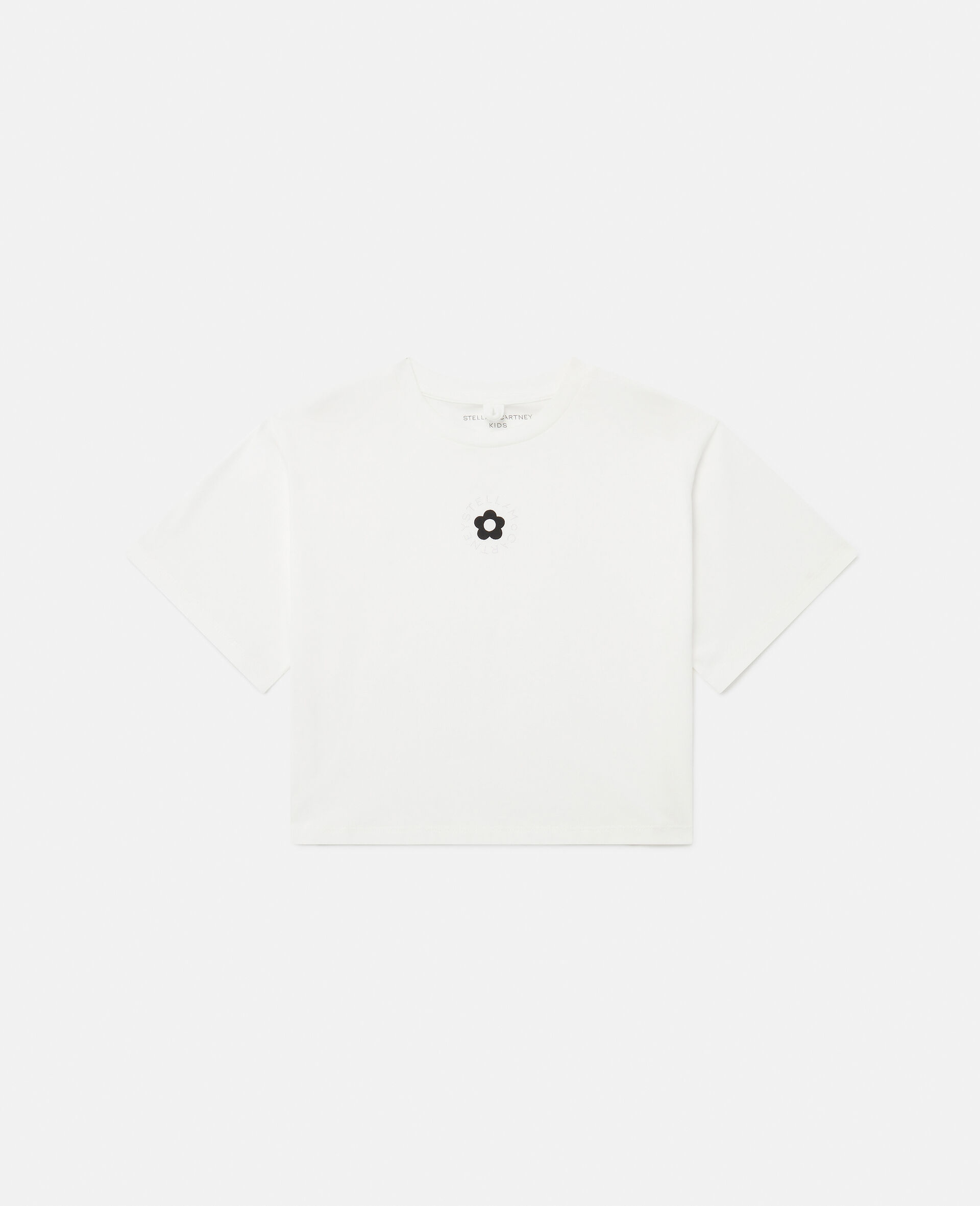 T shirt graphique court avec motif floral-Blanc-large image number 0