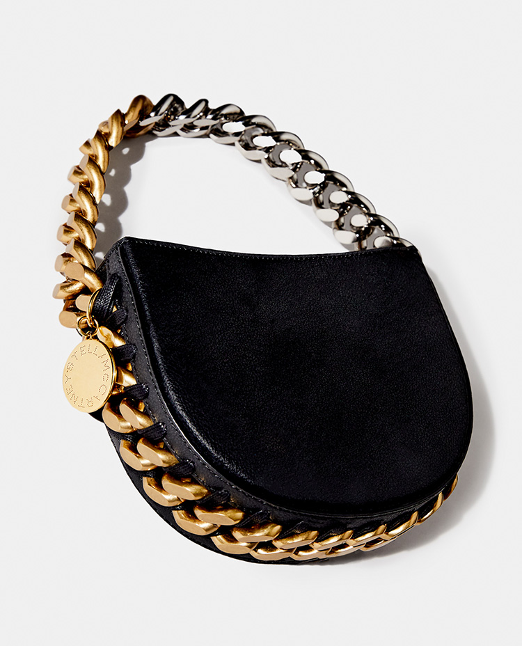 Stella Mccartney Falabella Pearly Chain Pouch Clutch Bag In Black | ModeSens