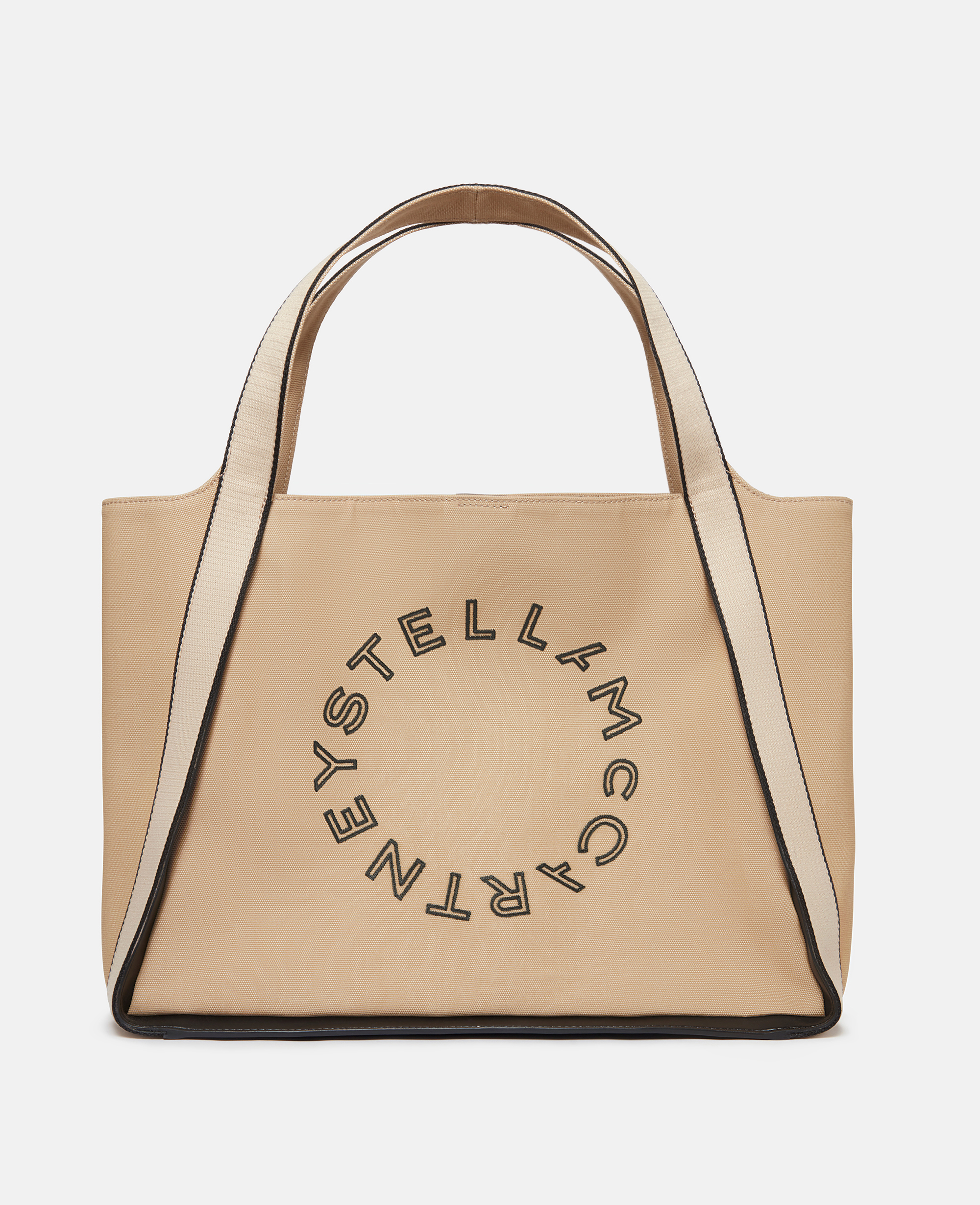 Stella Mccartney Logo Bananatex Canvas Tote Bag In Brown