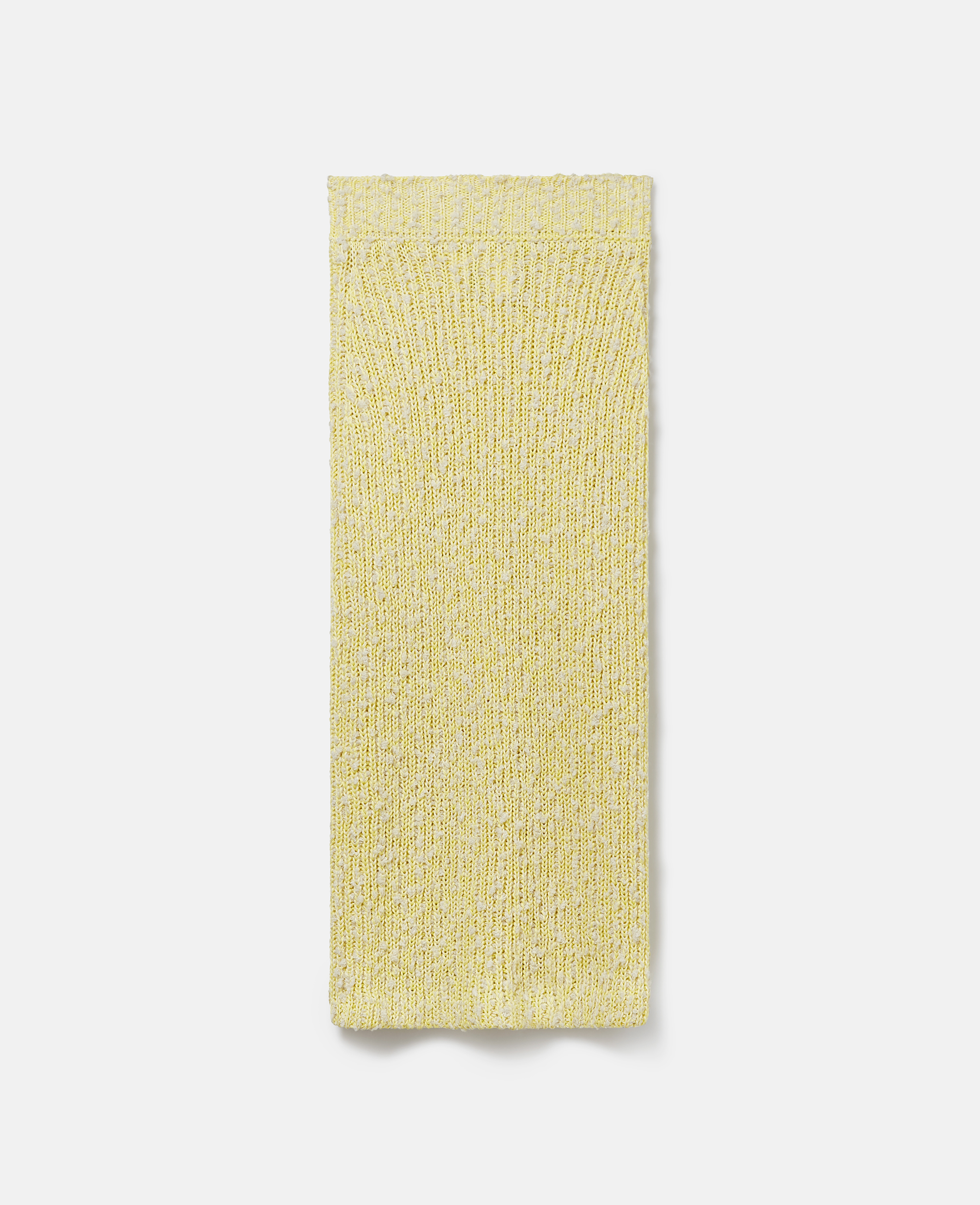 Stella Mccartney Textured Cotton Knit Midi-skirt In Lemon Yellow
