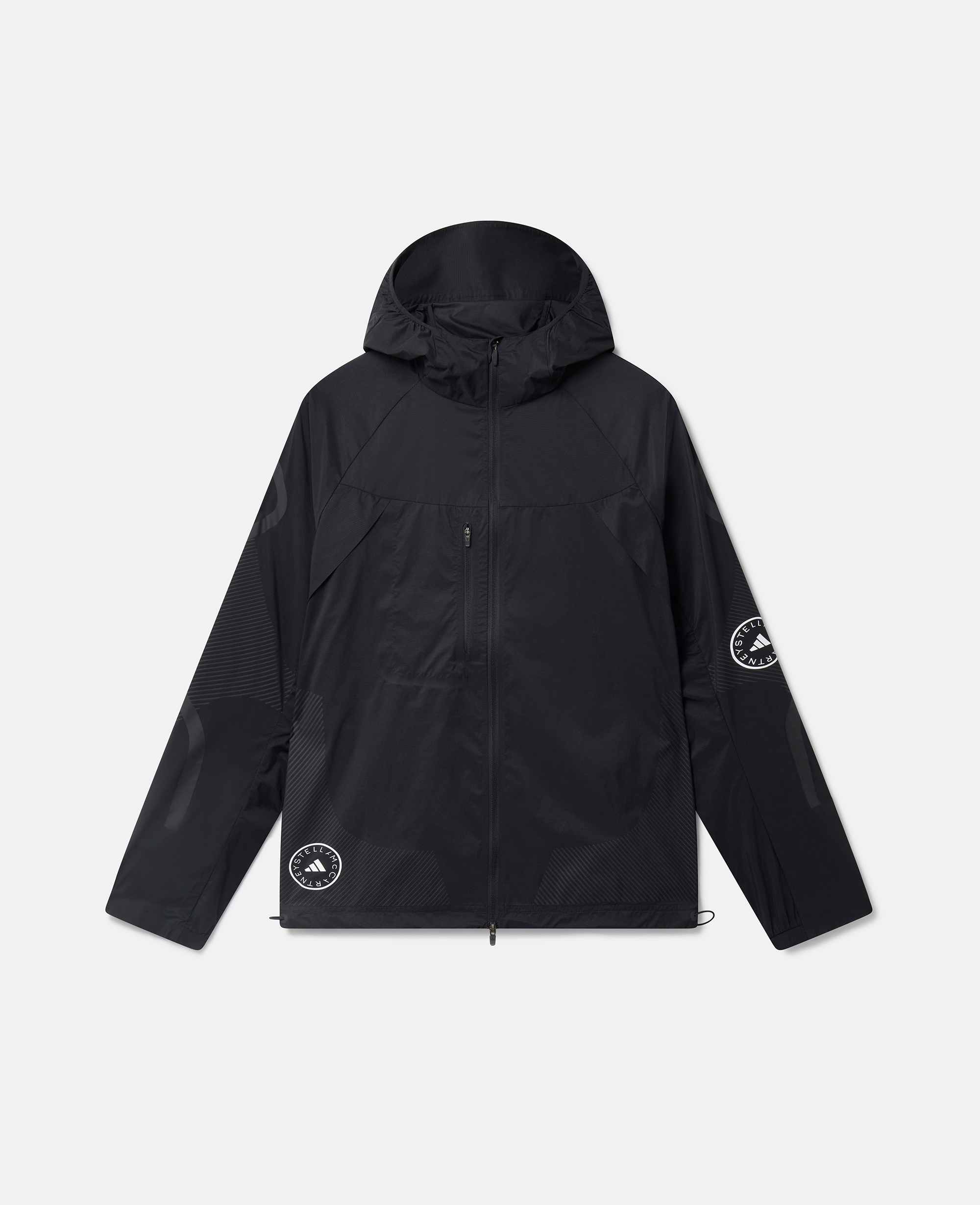 Shop Stella Mccartney Truepace Hooded Running Jacket In Black/black