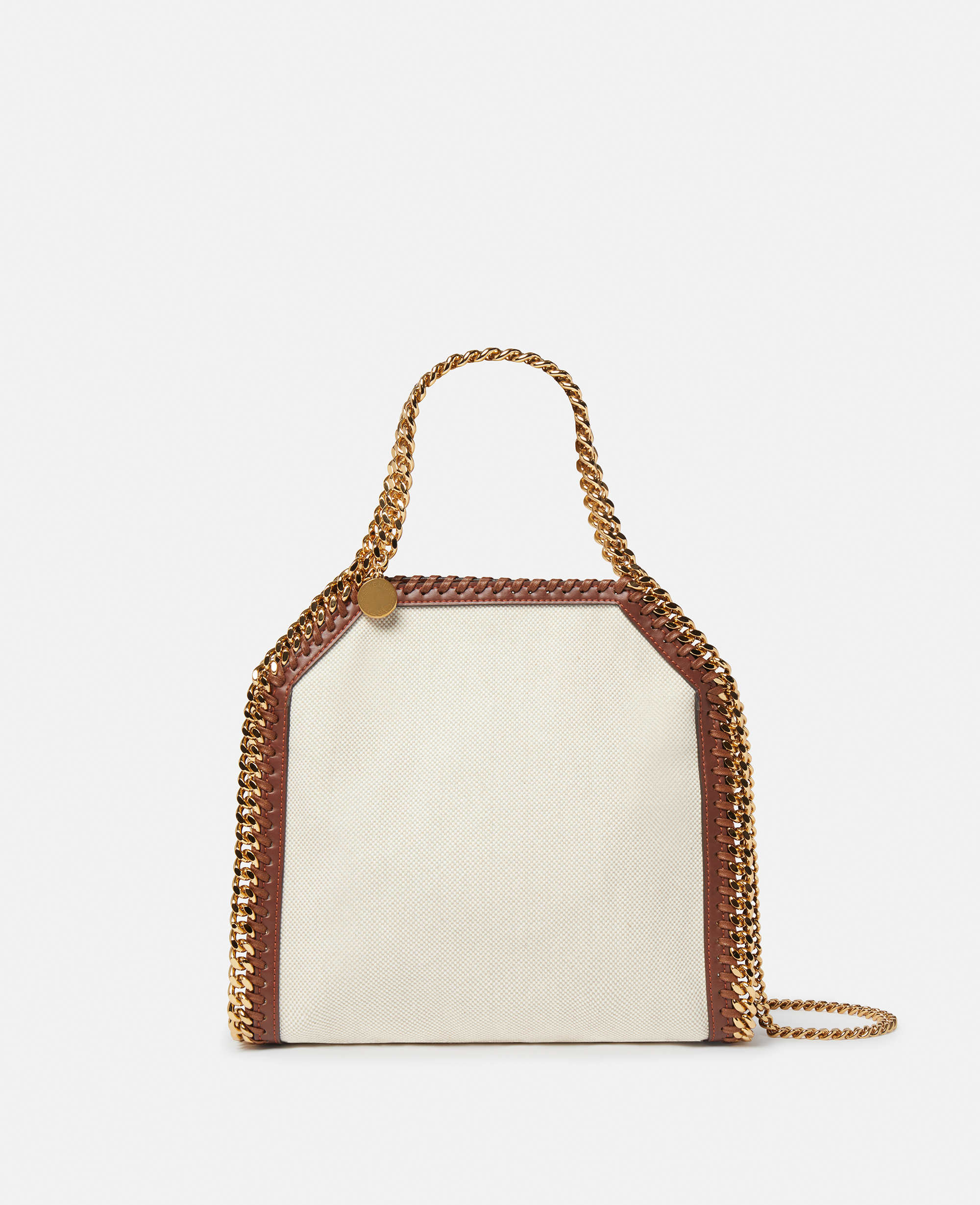 Stella Mccartney Falabella Cotton Canvas Mini Tote Bag In Ecru