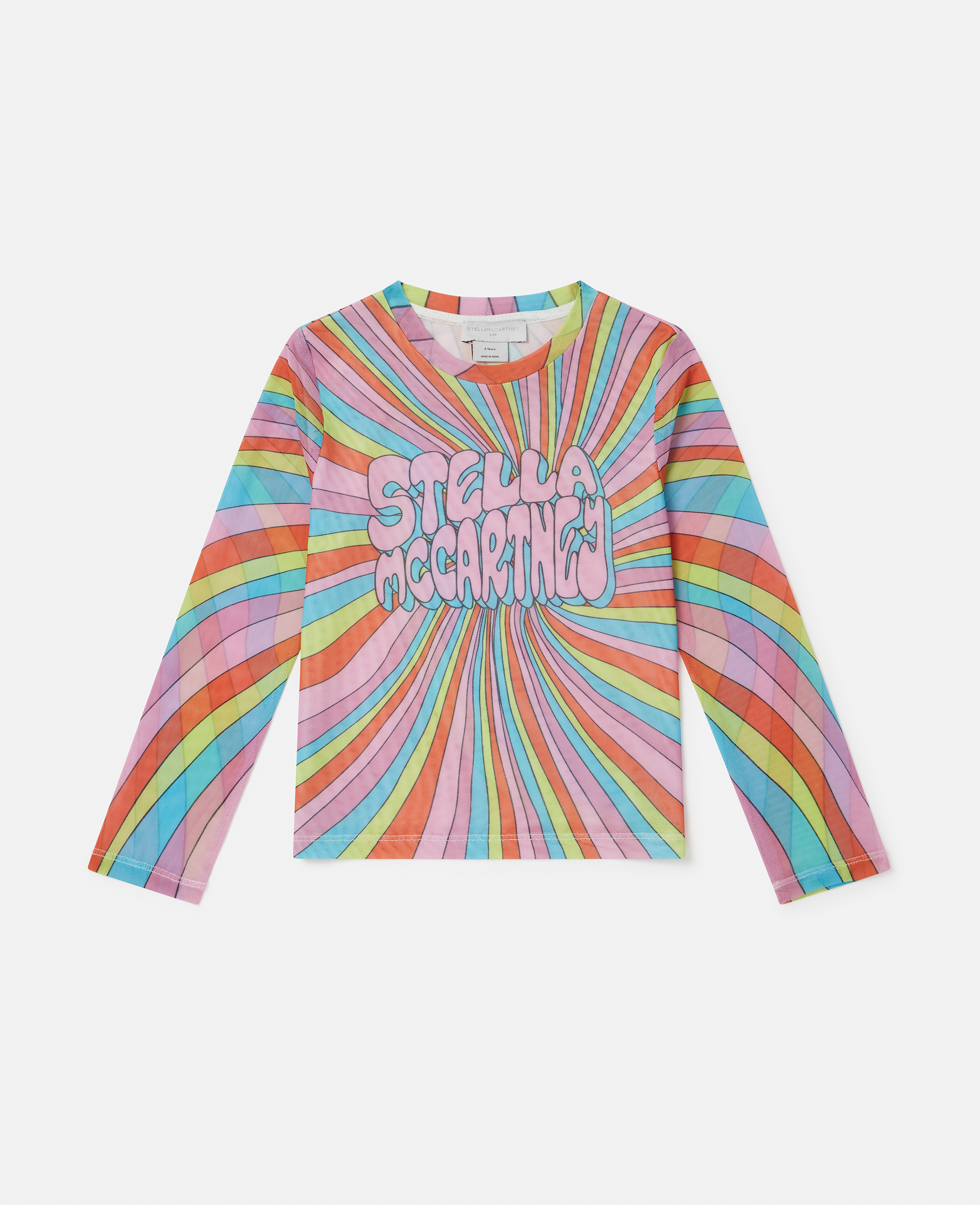 Shop Stella Mccartney Stella Graphic Mesh Top In Multicolor