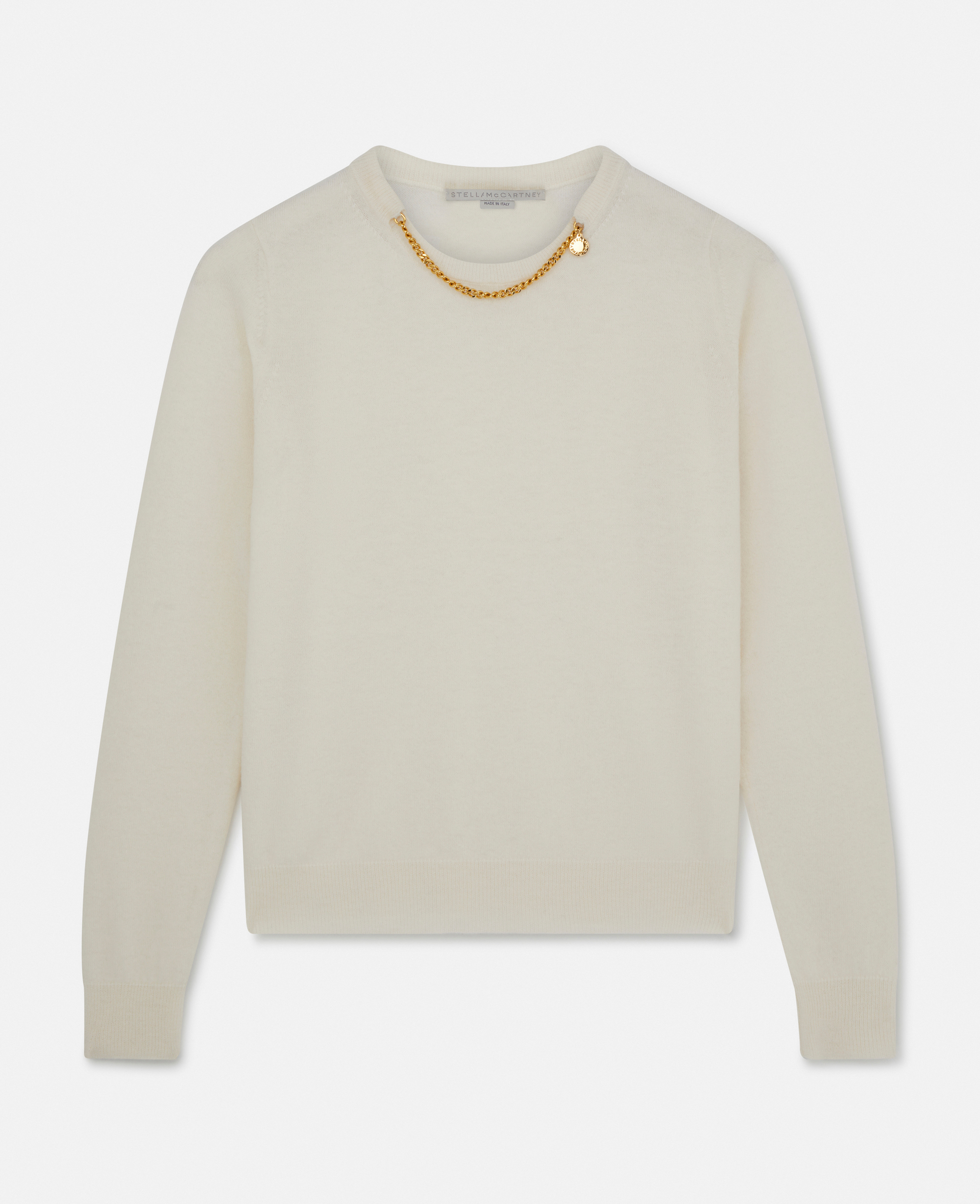 Stella Mccartney Falabella Chain Crew Neck Jumper In Cream