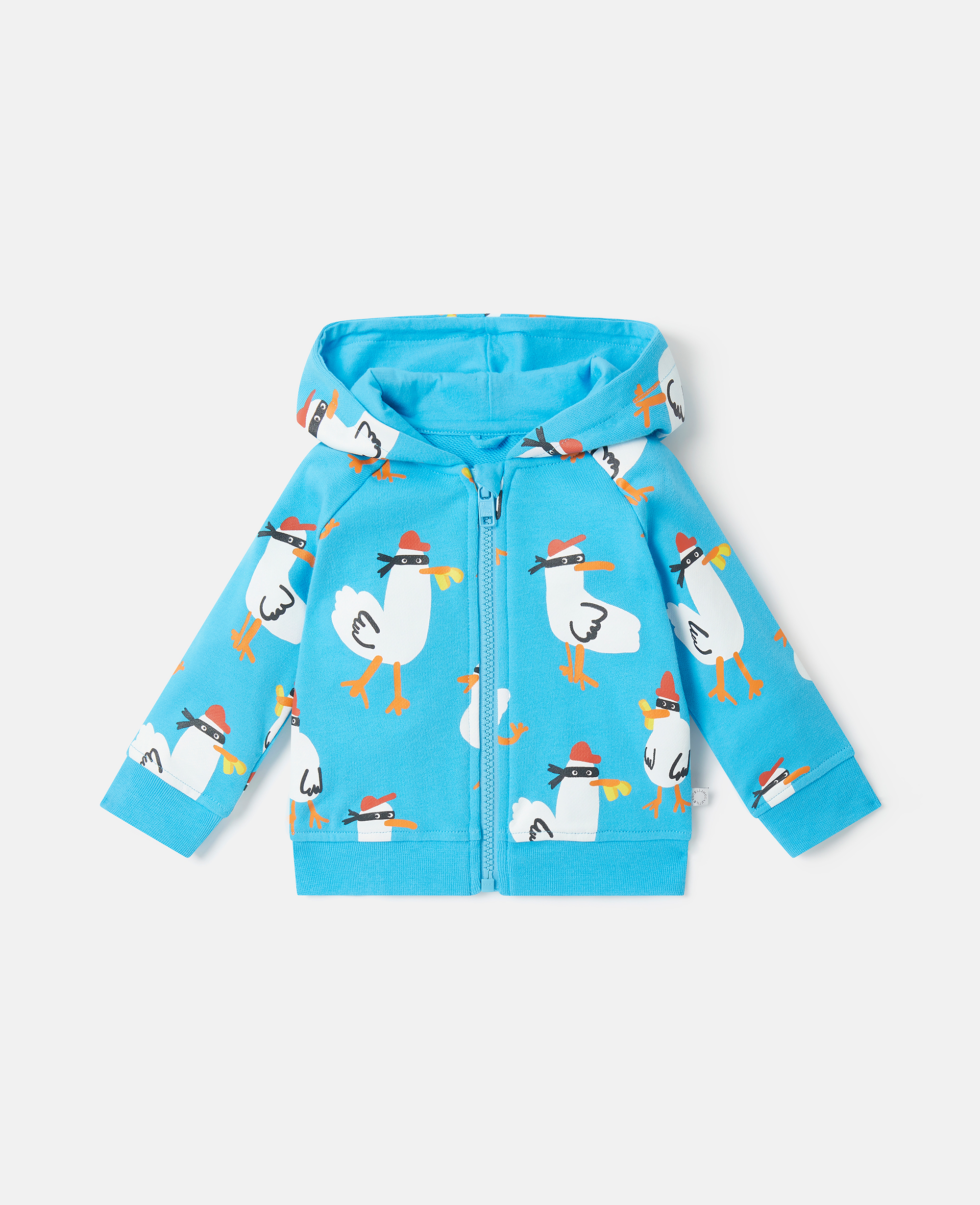 Stella Mccartney Kids' Seagull Bandit Zip Hoodie In Turquoise