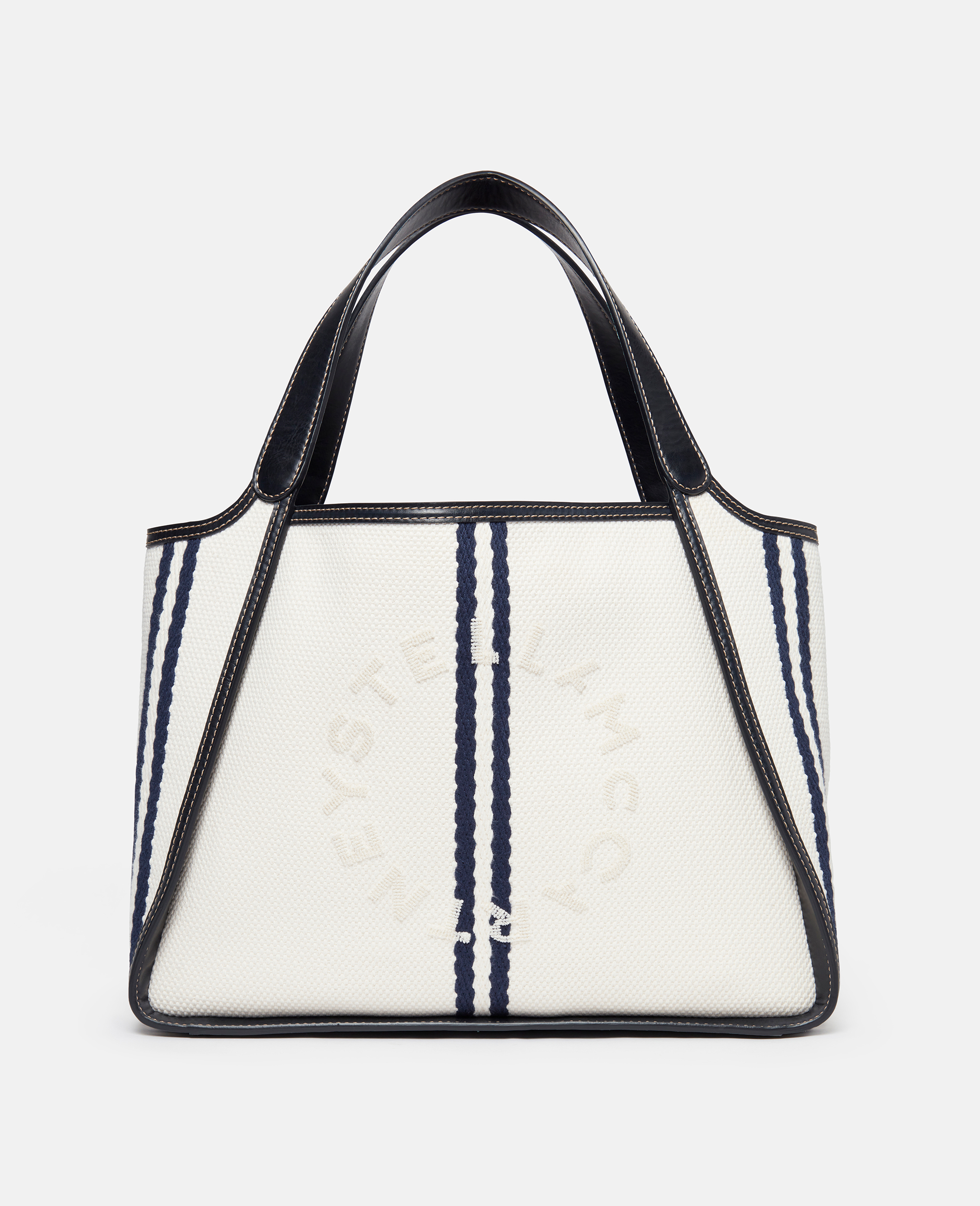 Stella Mccartney Logo Ryder Tote Bag In Ivory/marine