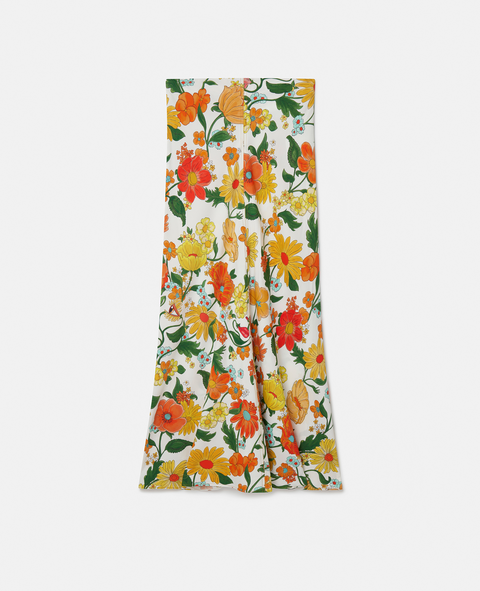 Shop Stella Mccartney Lady Garden Print Maxi Skirt In Orange Multicolour