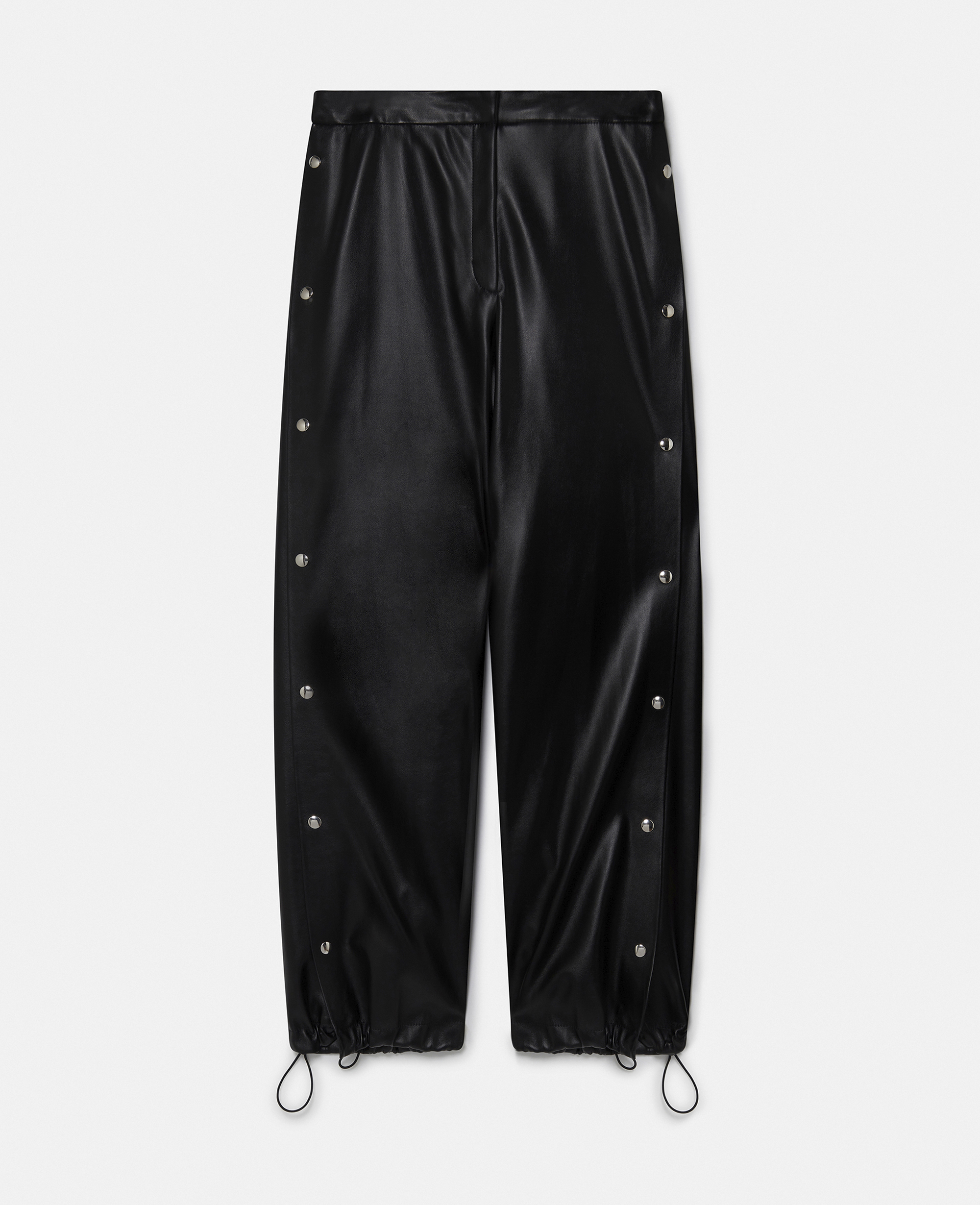 Shop Stella Mccartney Wide-leg Popper-studded Joggers In Black