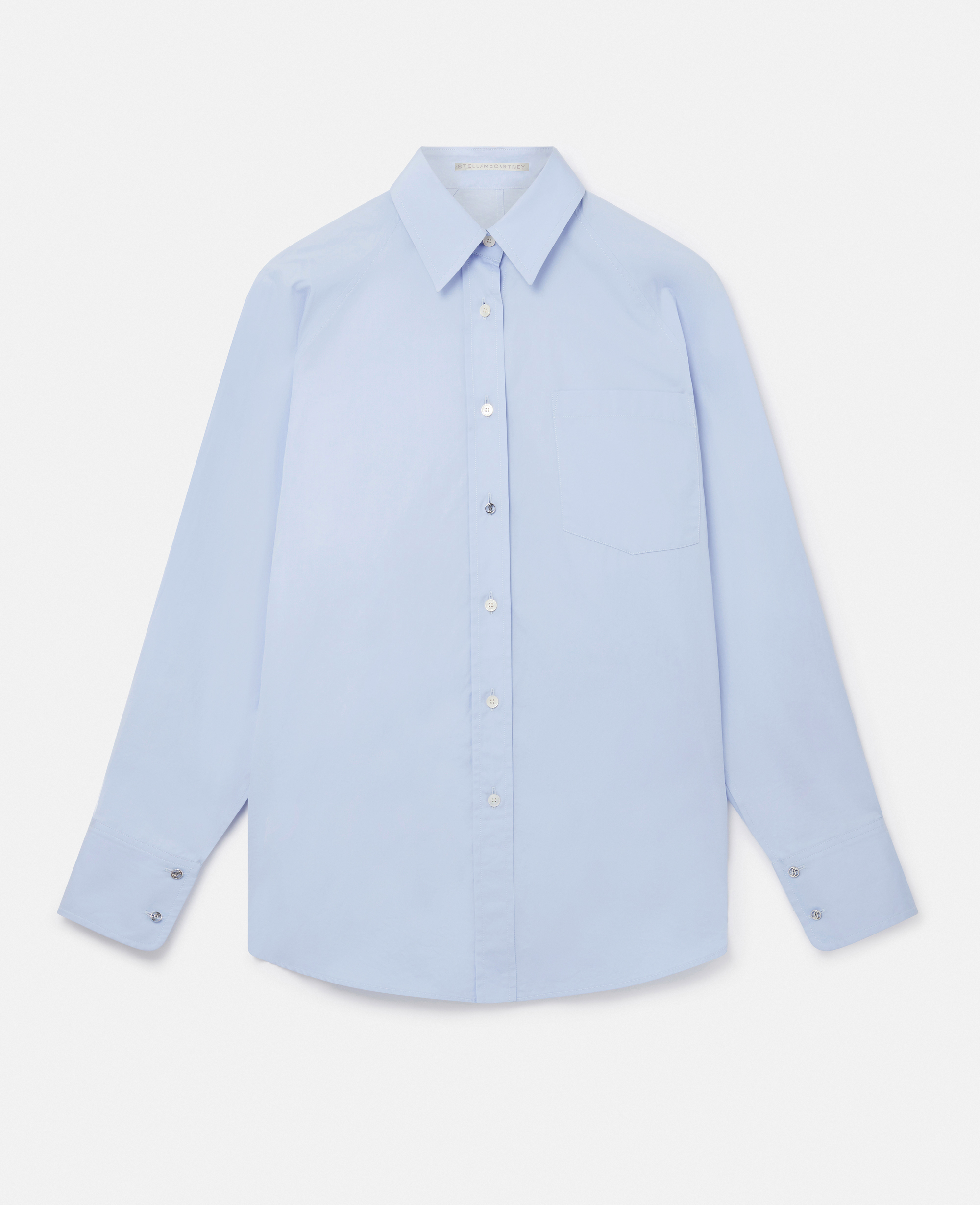 Stella Mccartney Banana Sleeve Boyfriend Shirt In Sky Blue