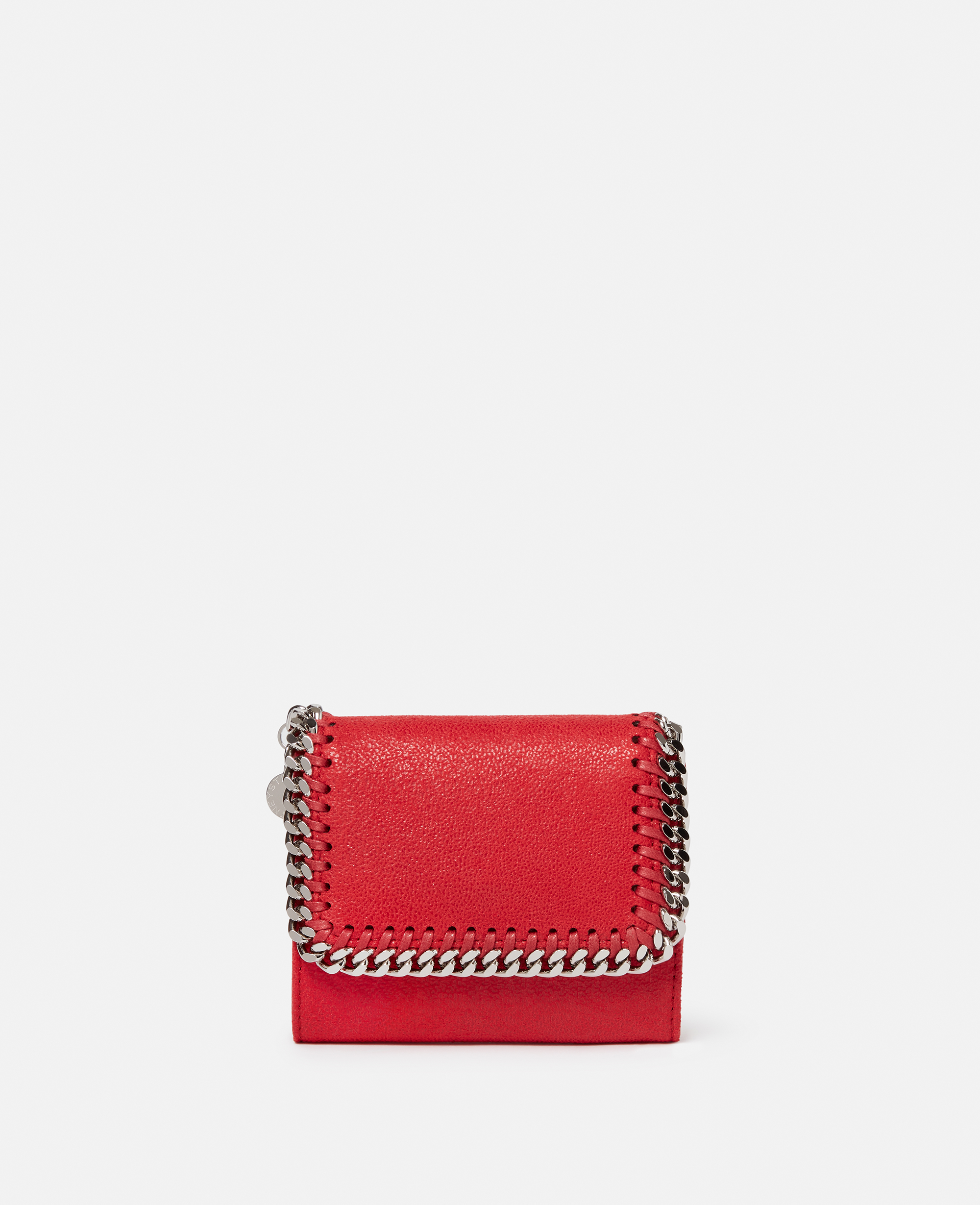 Stella Mccartney Falabella Small Flap Wallet In Lipstick Red