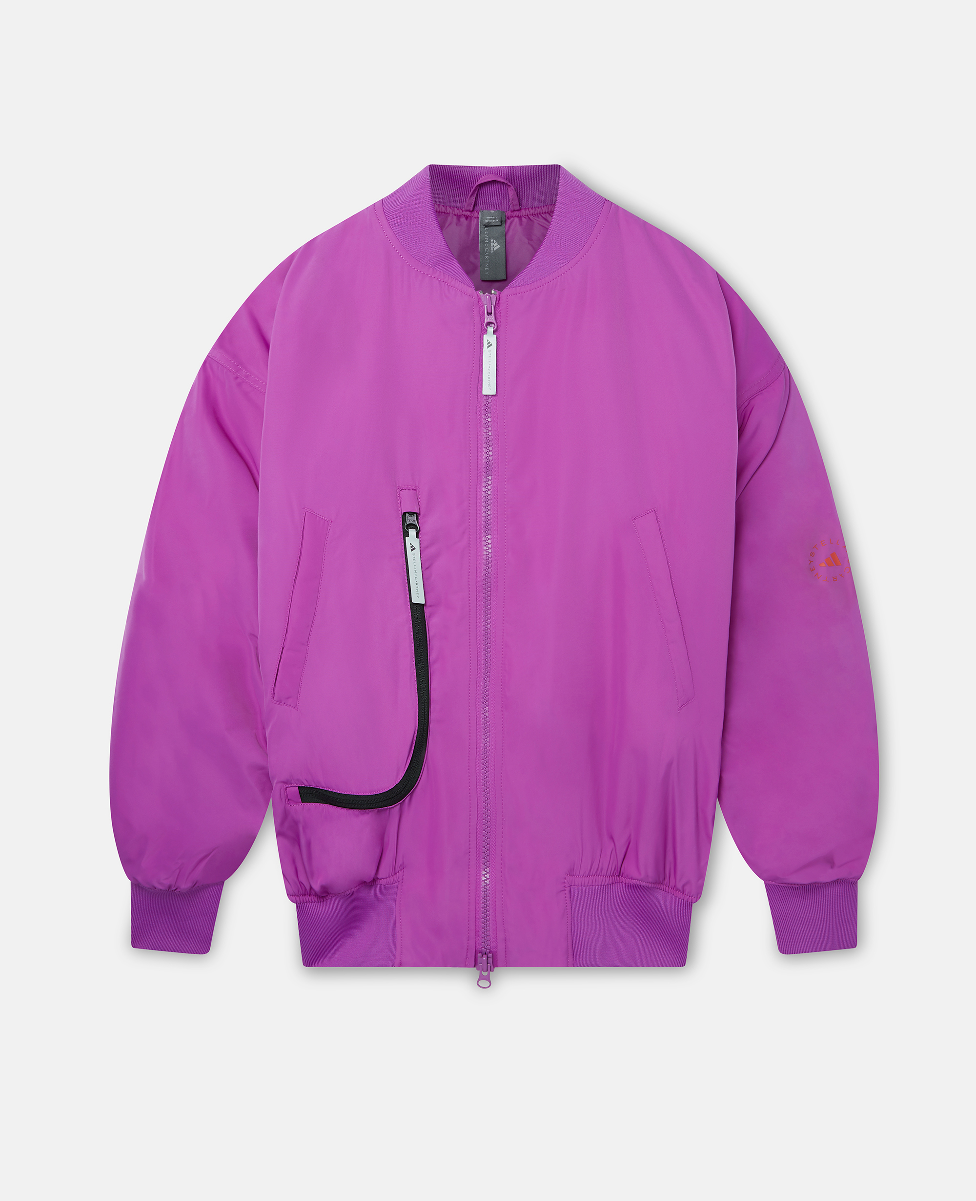 Shop Stella Mccartney Truecasuals Woven Bomber Jacket In Shock Purple