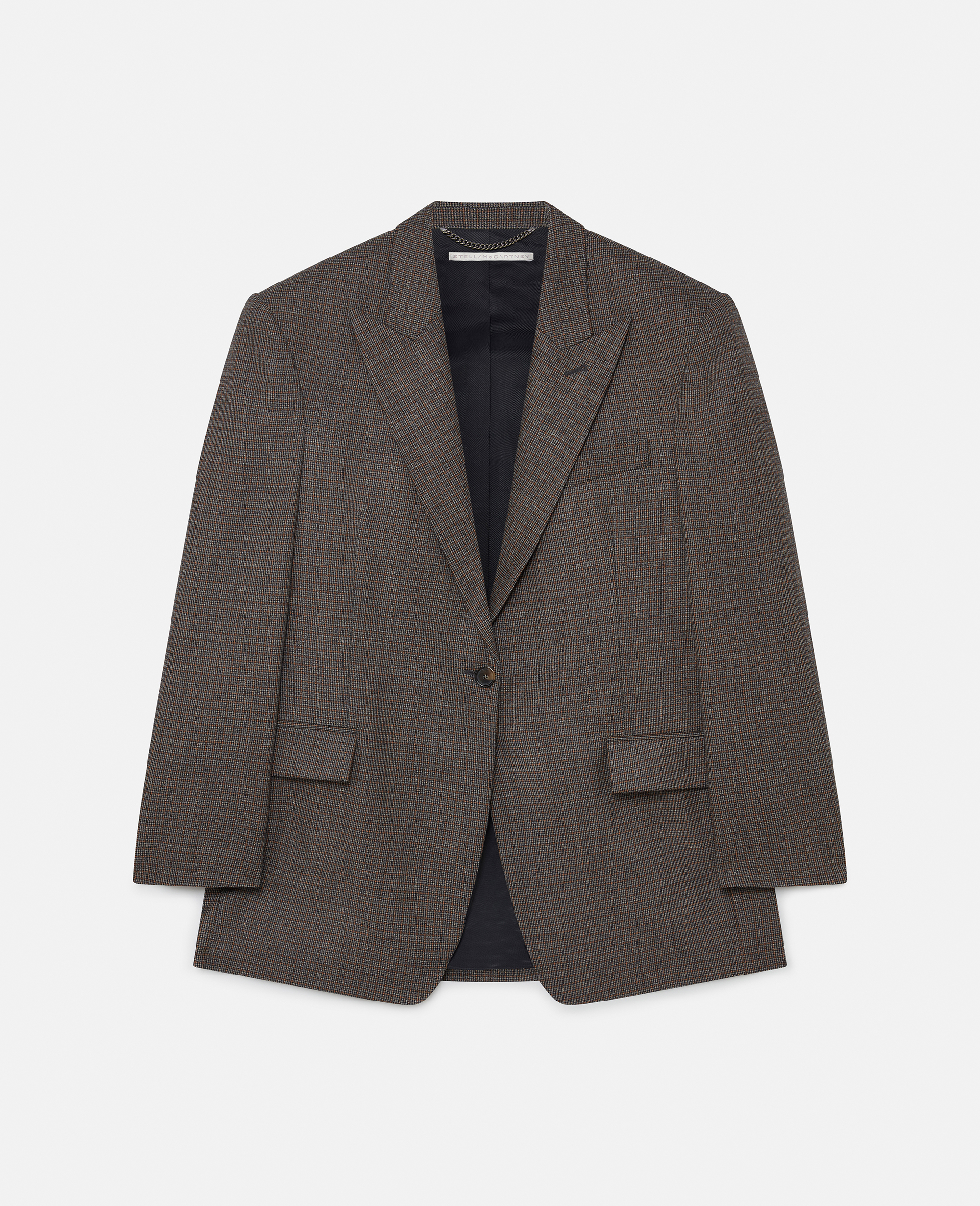 Shop Stella Mccartney Oversized Single-breasted Blazer In Charcoal Grey