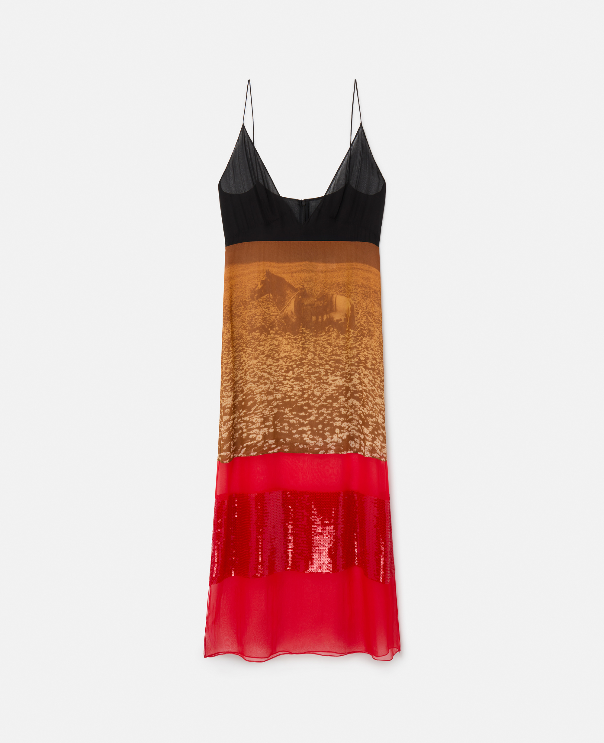 Stella Mccartney Lucky Spot In Daisy Field Silk Slip Dress