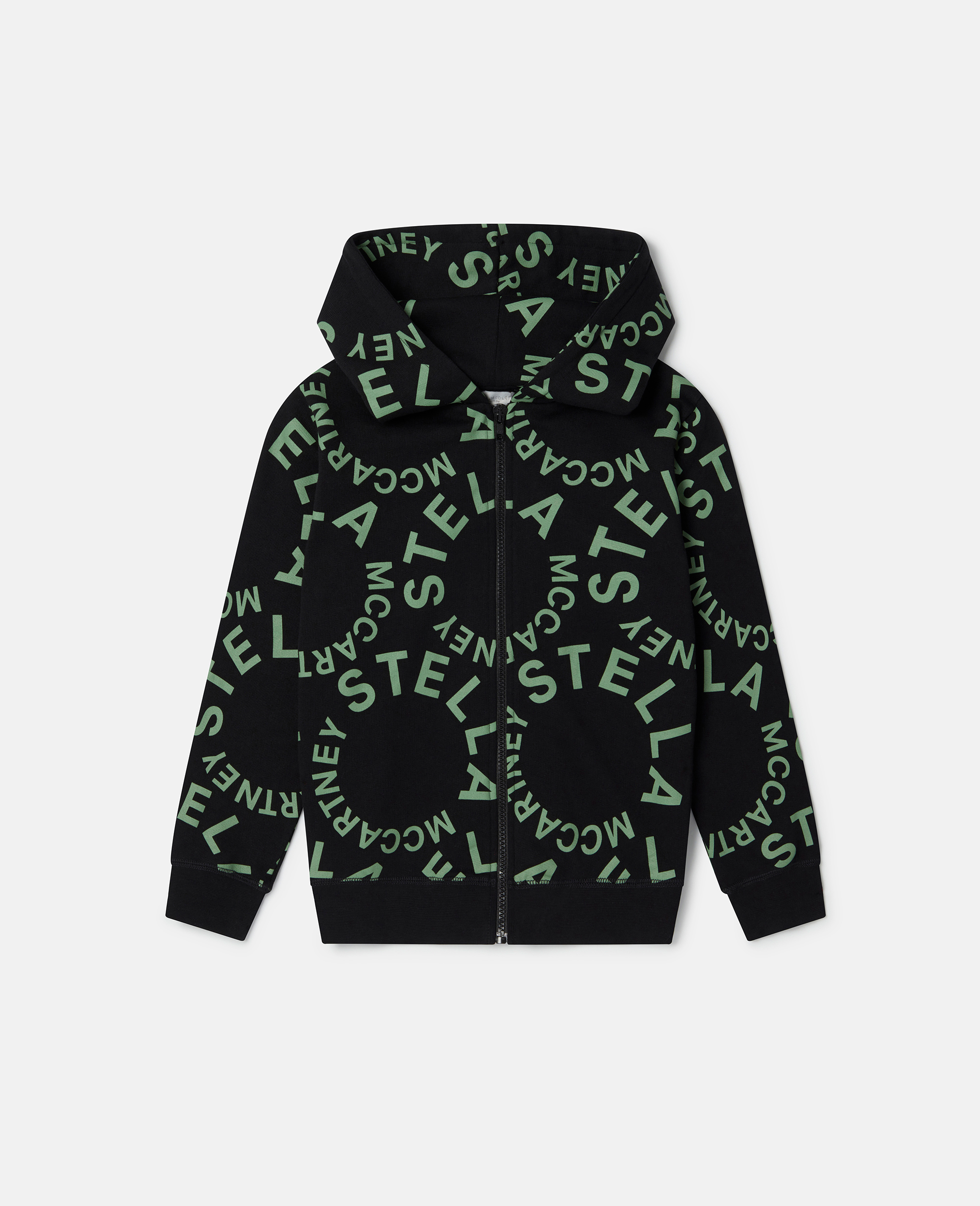 Stella Mccartney Circular Logo Zip Hoodie In Black