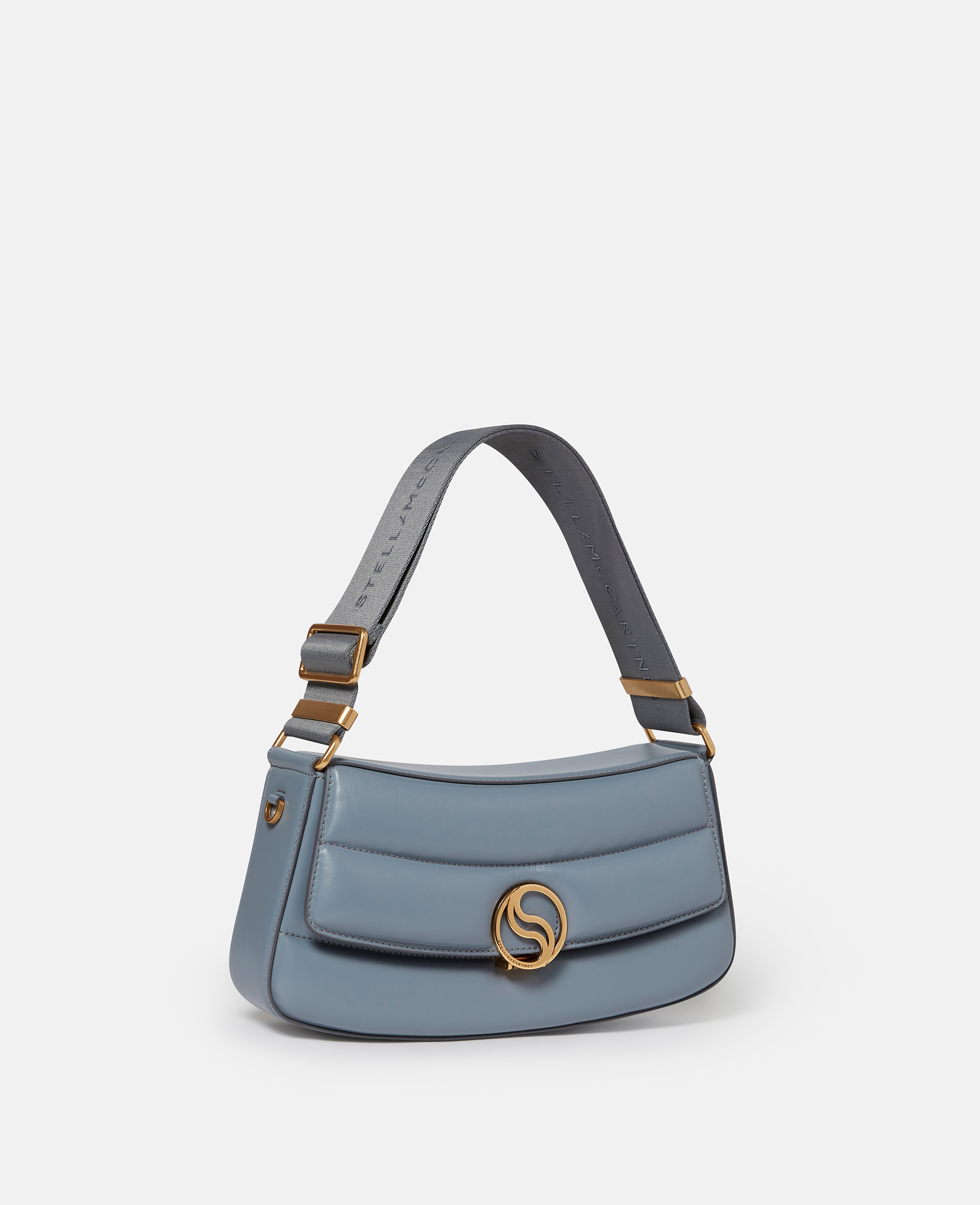 Stella Mccartney S-wave Padded Shoulder Bag In Cameo Blue