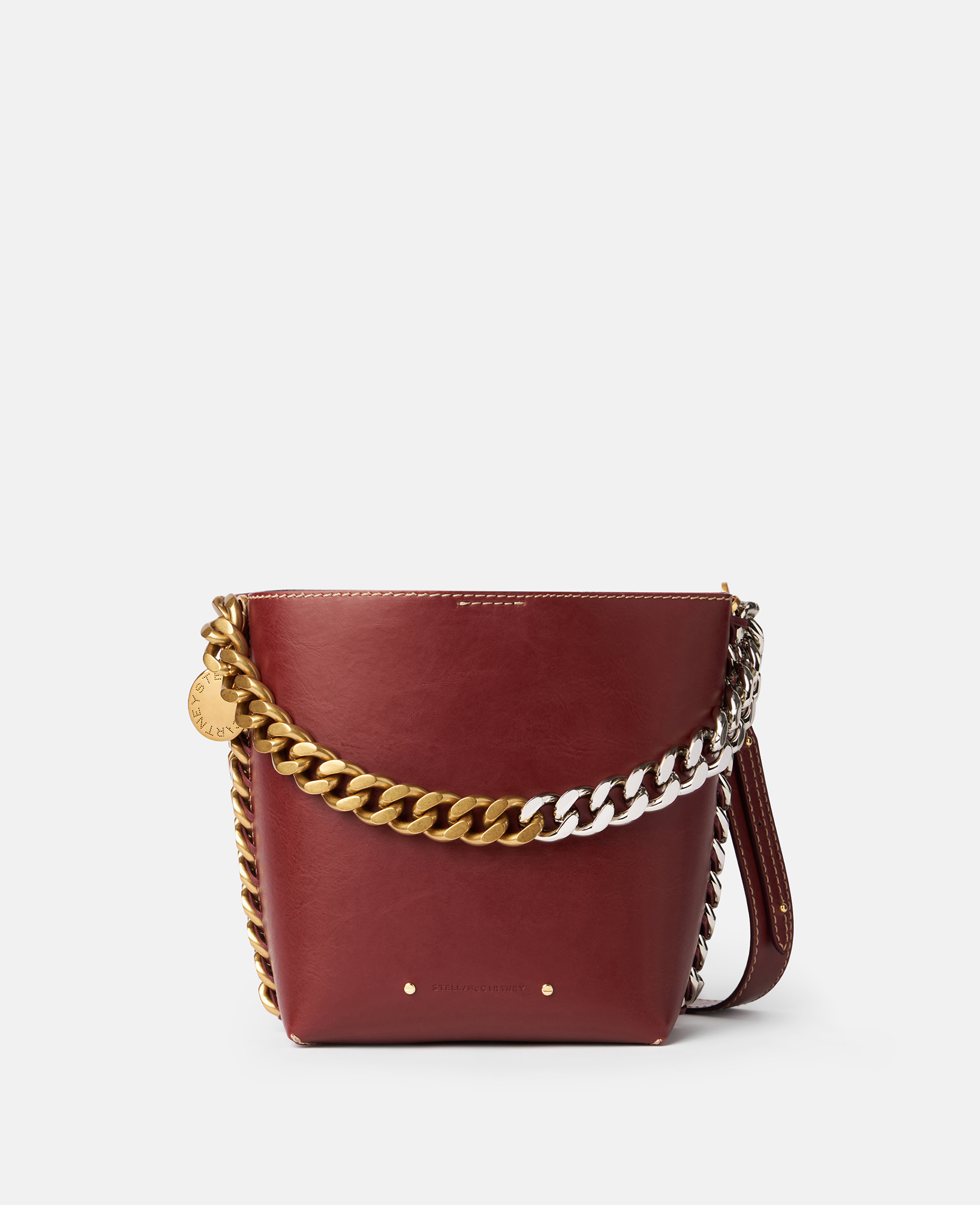 Stella Mccartney Frayme Bucket Bag In Cherry