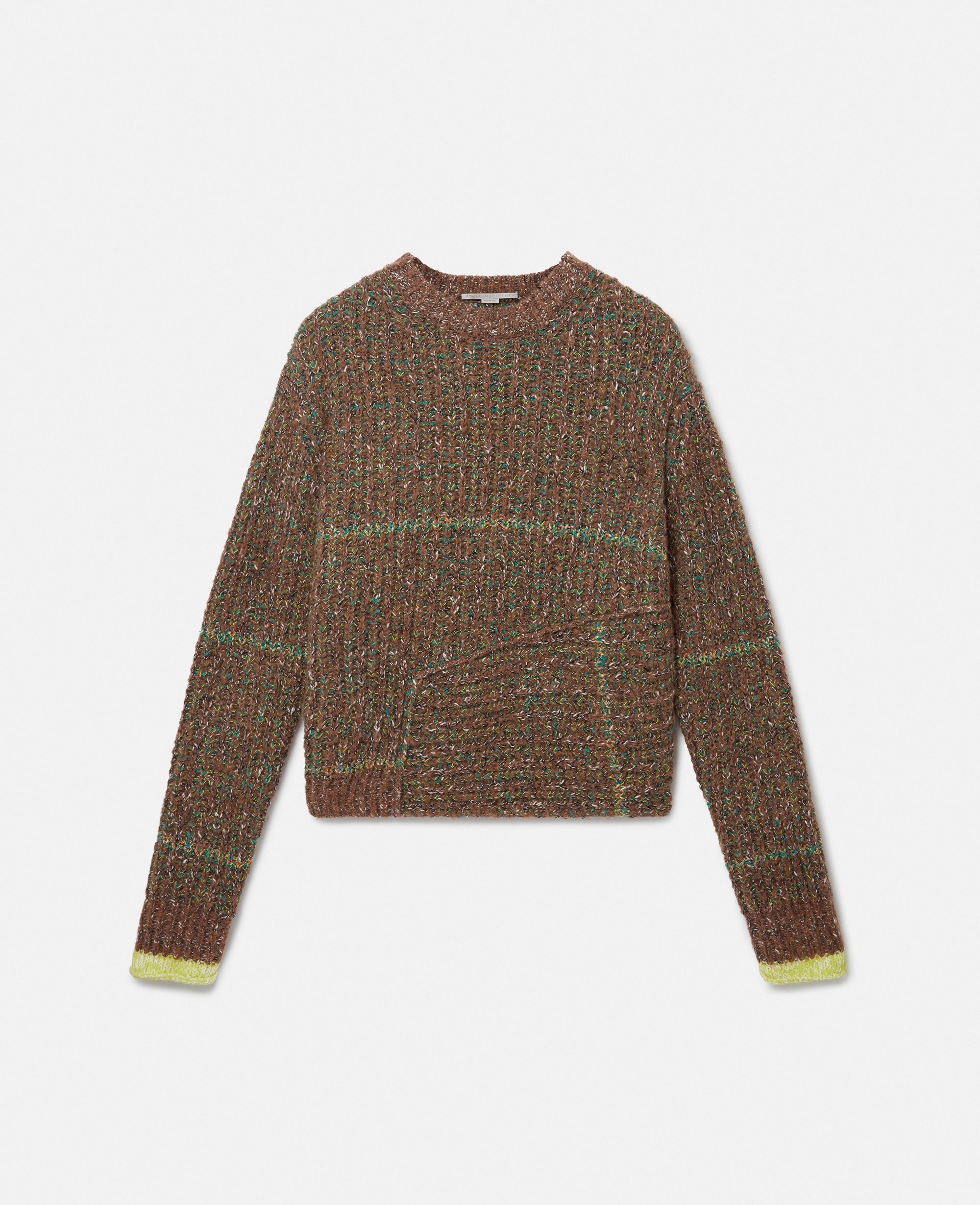 Stella Mccartney Tweed Knit Jumper In Brown