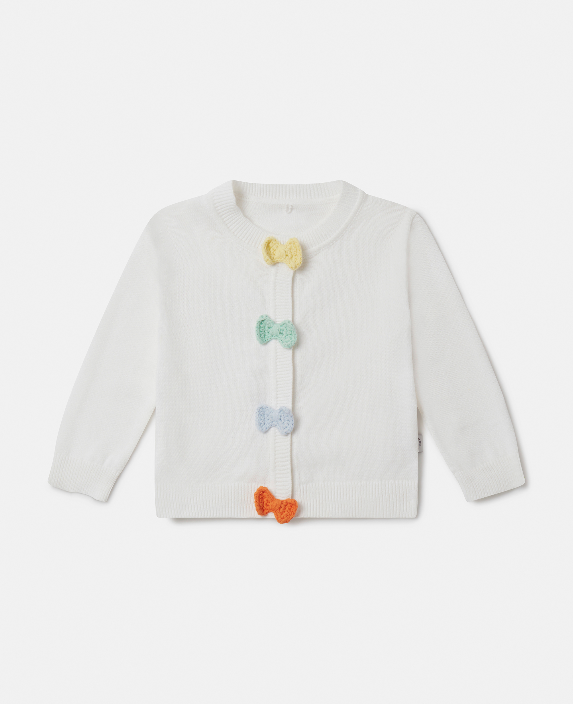 Stella Mccartney Kids' Girl's Cardigan With Crochet Bows In Ivory