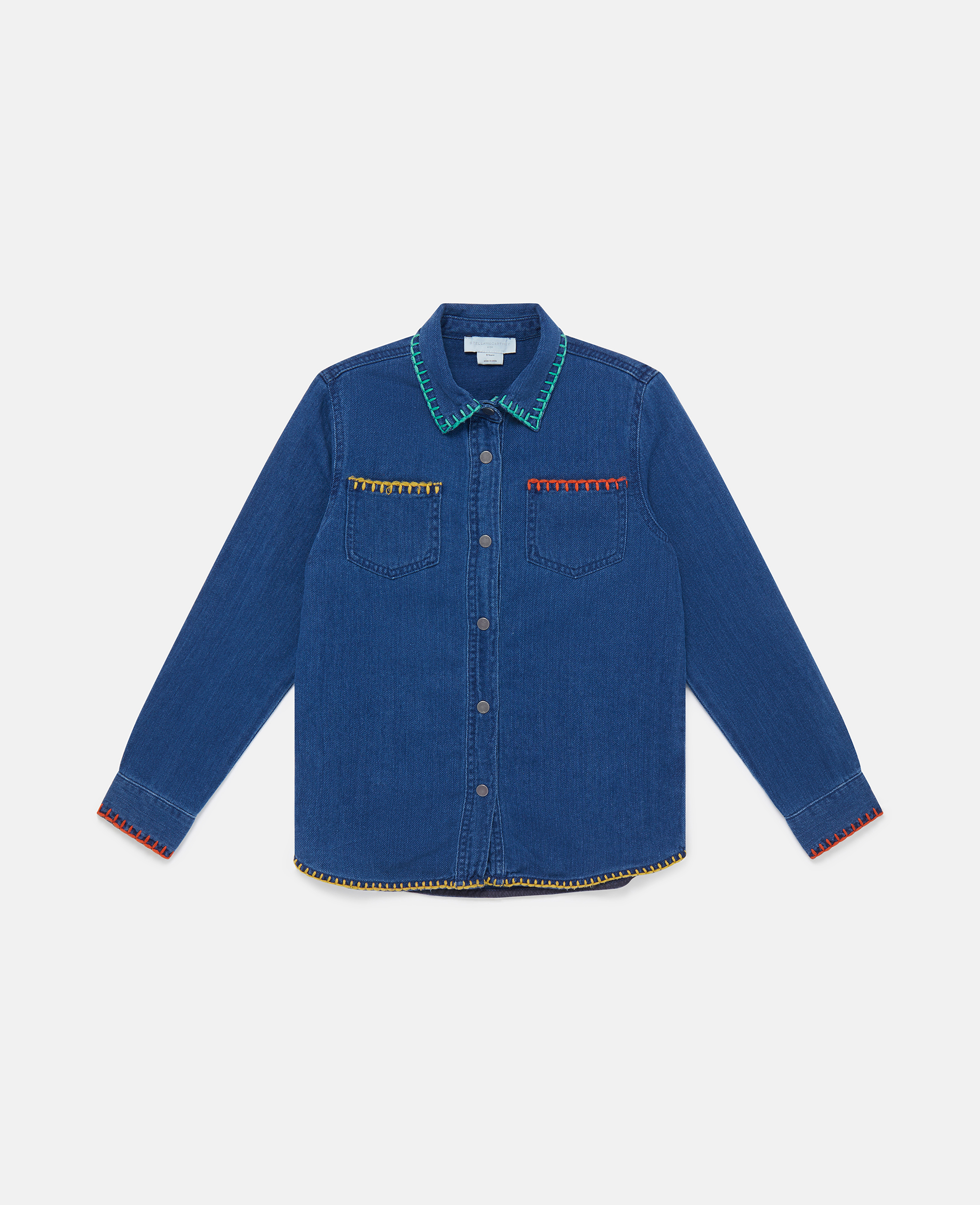 Stella Mccartney Whipstitch Denim Shirt In Navy