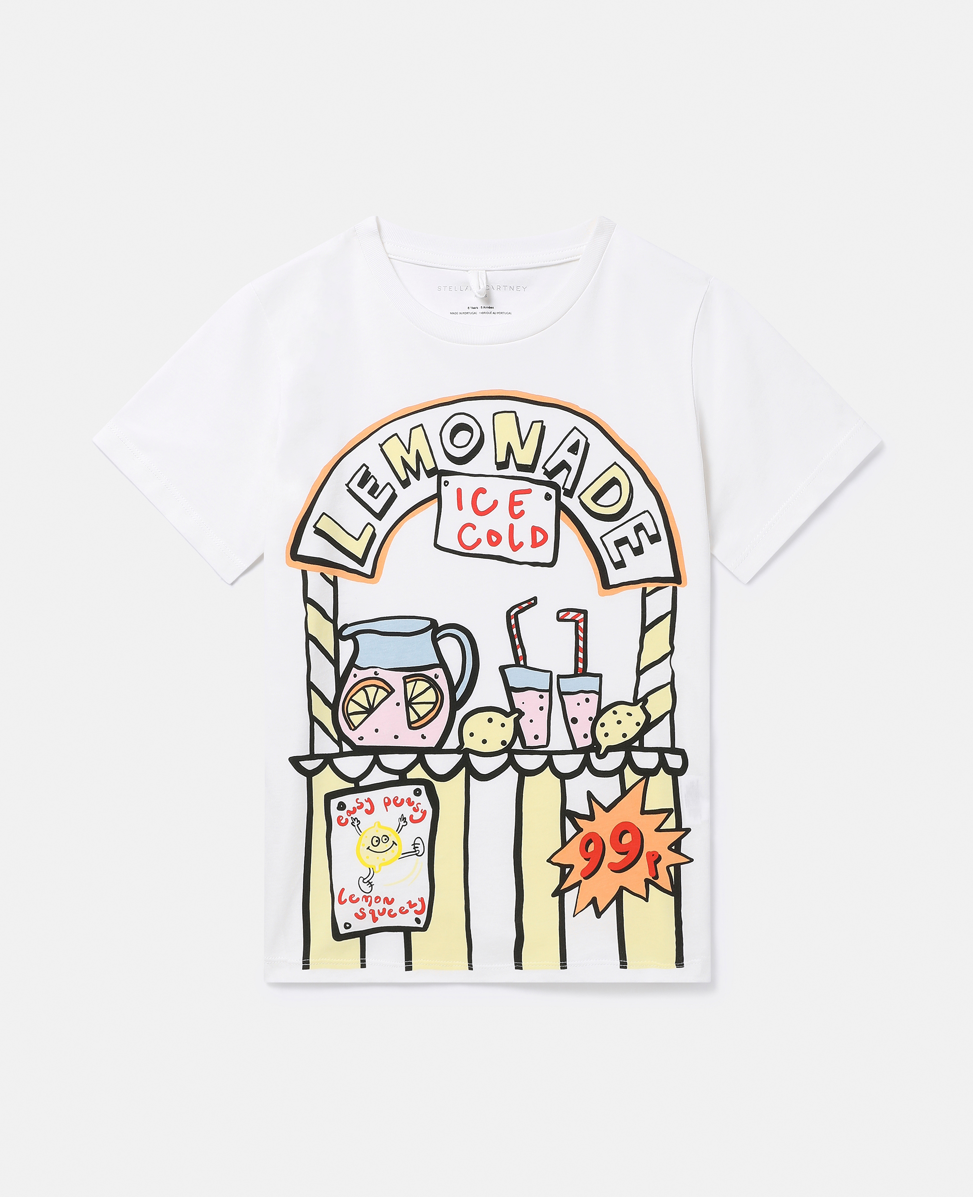 Shop Stella Mccartney Lemonade Stand T-shirt In Ivory