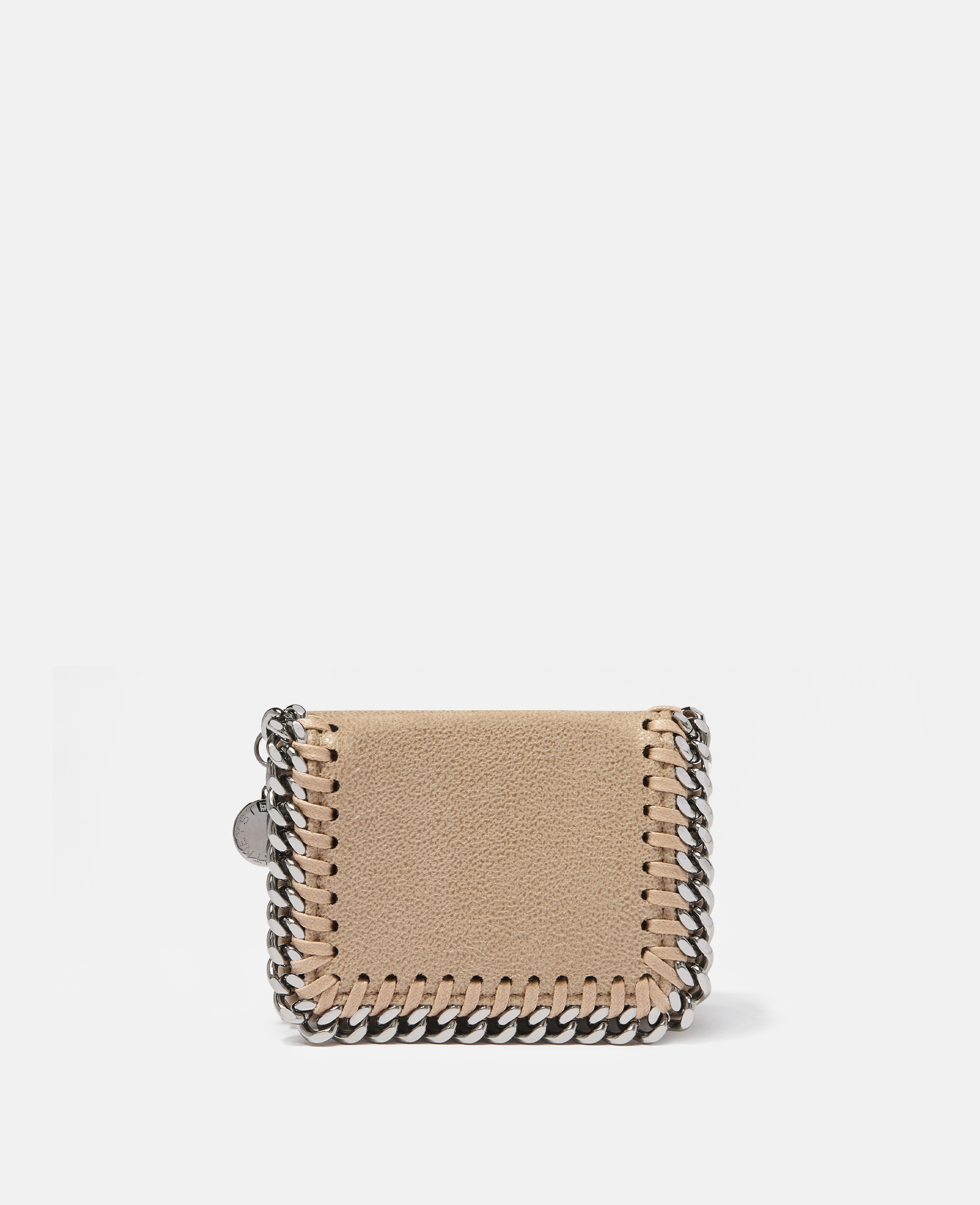 Shop Stella Mccartney Falabella Small Flap Wallet In Butter Cream