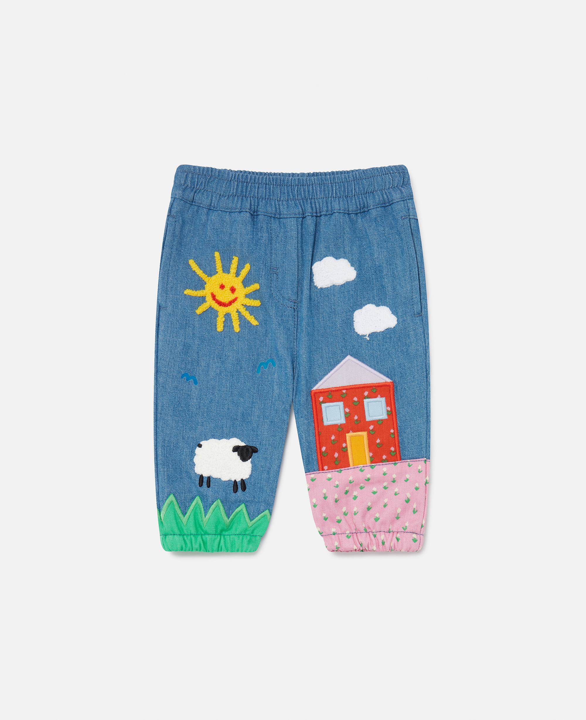 Shop Stella Mccartney Farmyard Appliqué Joggers In Multicolor