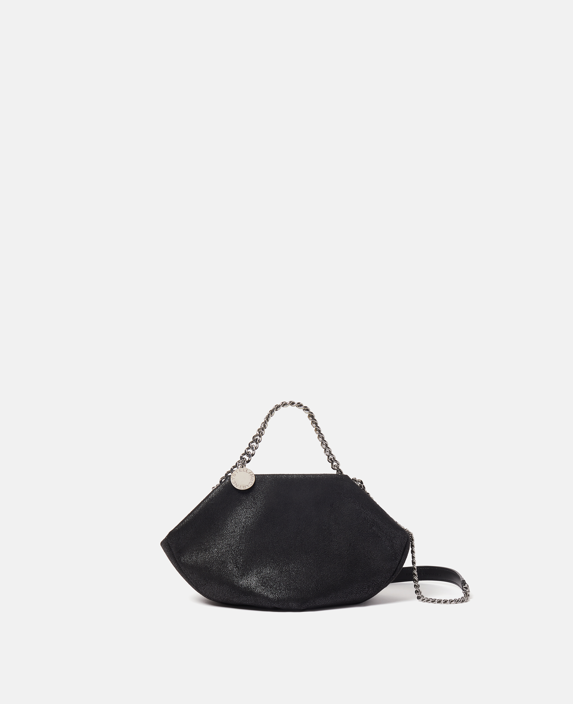 Stella Mccartney Falabella Double Chain Shoulder Bag In Black