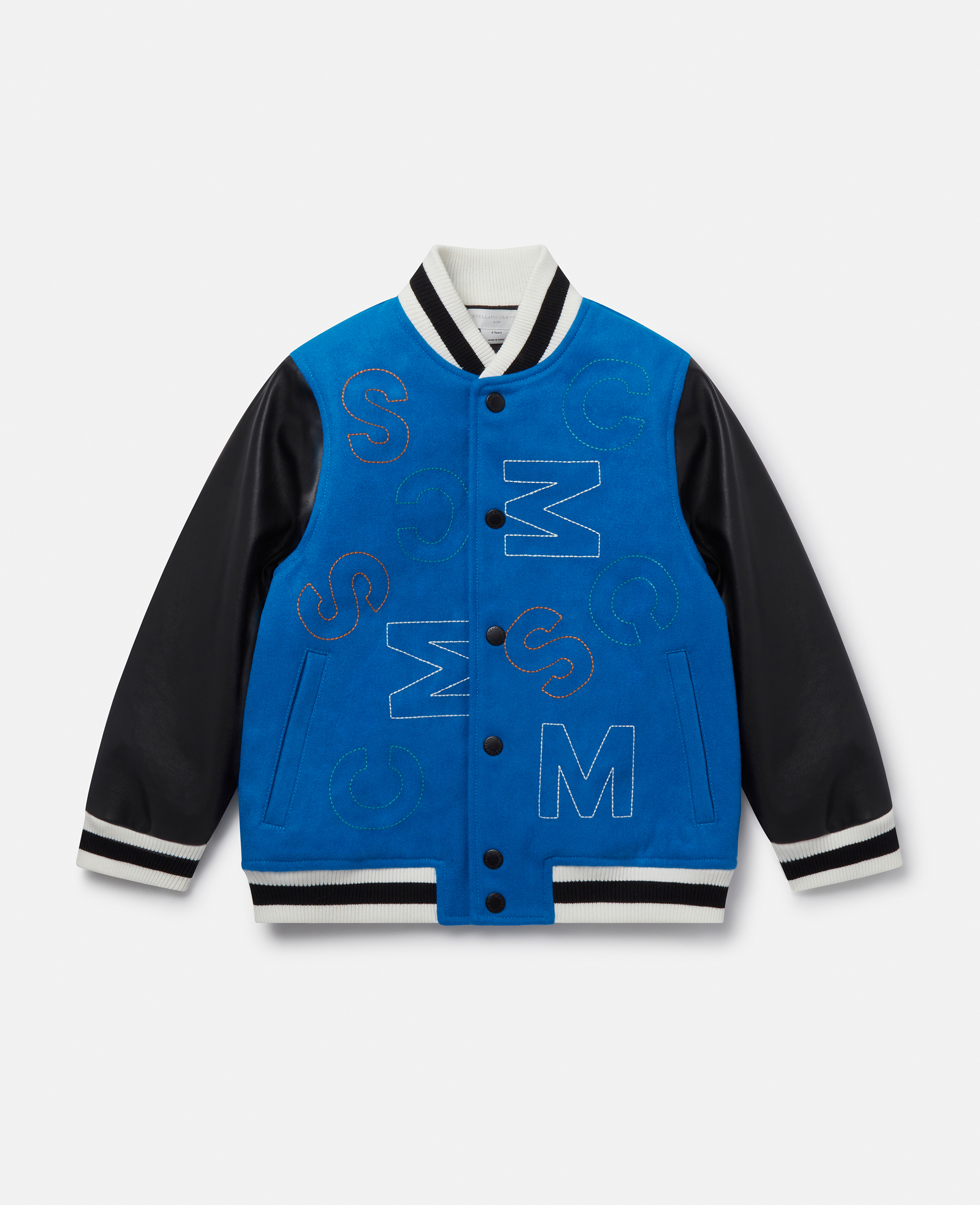 Shop Stella Mccartney Stella Pattern Bomber Jacket In Blue