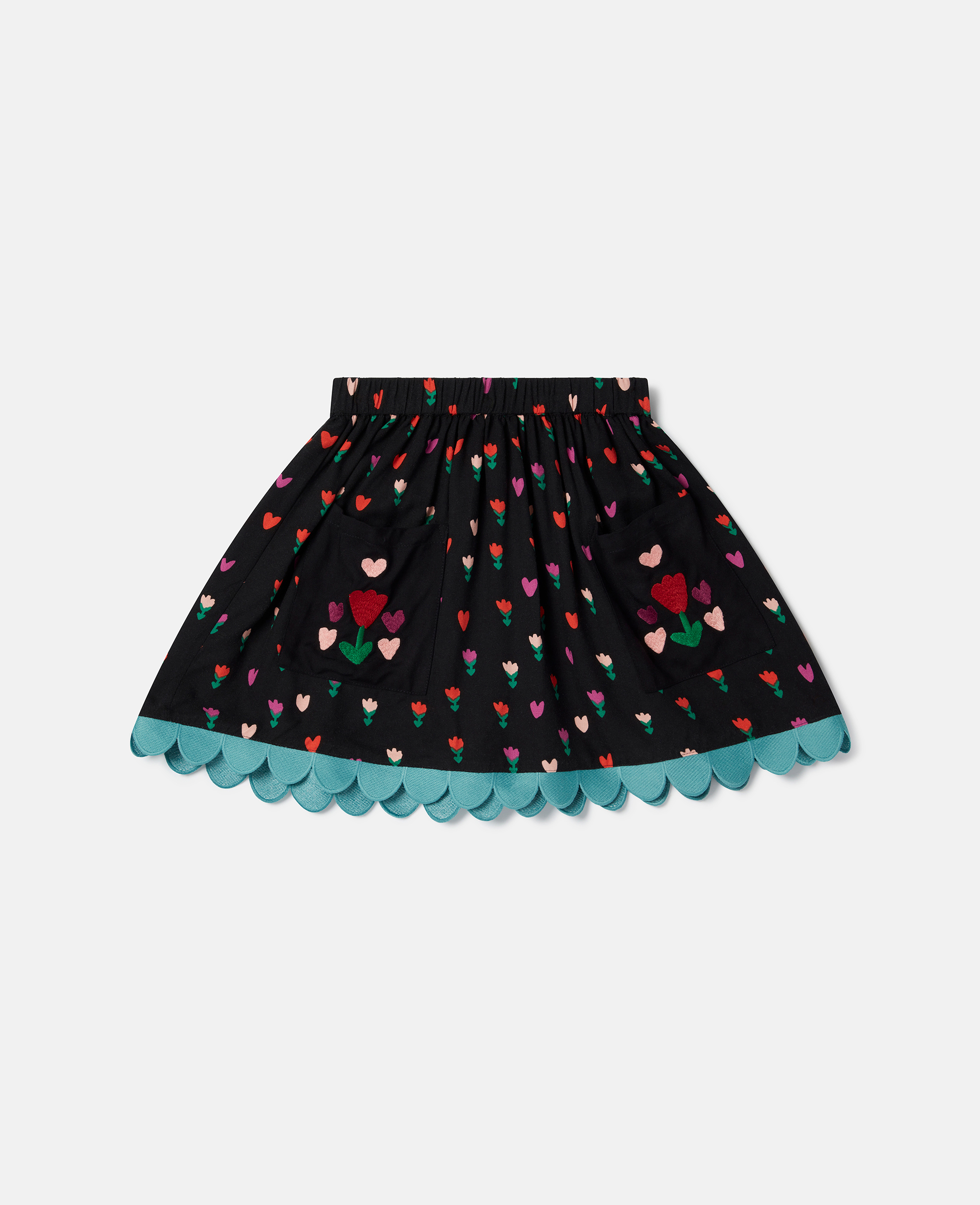 Stella Mccartney Tulip Print Skater Skirt In Black