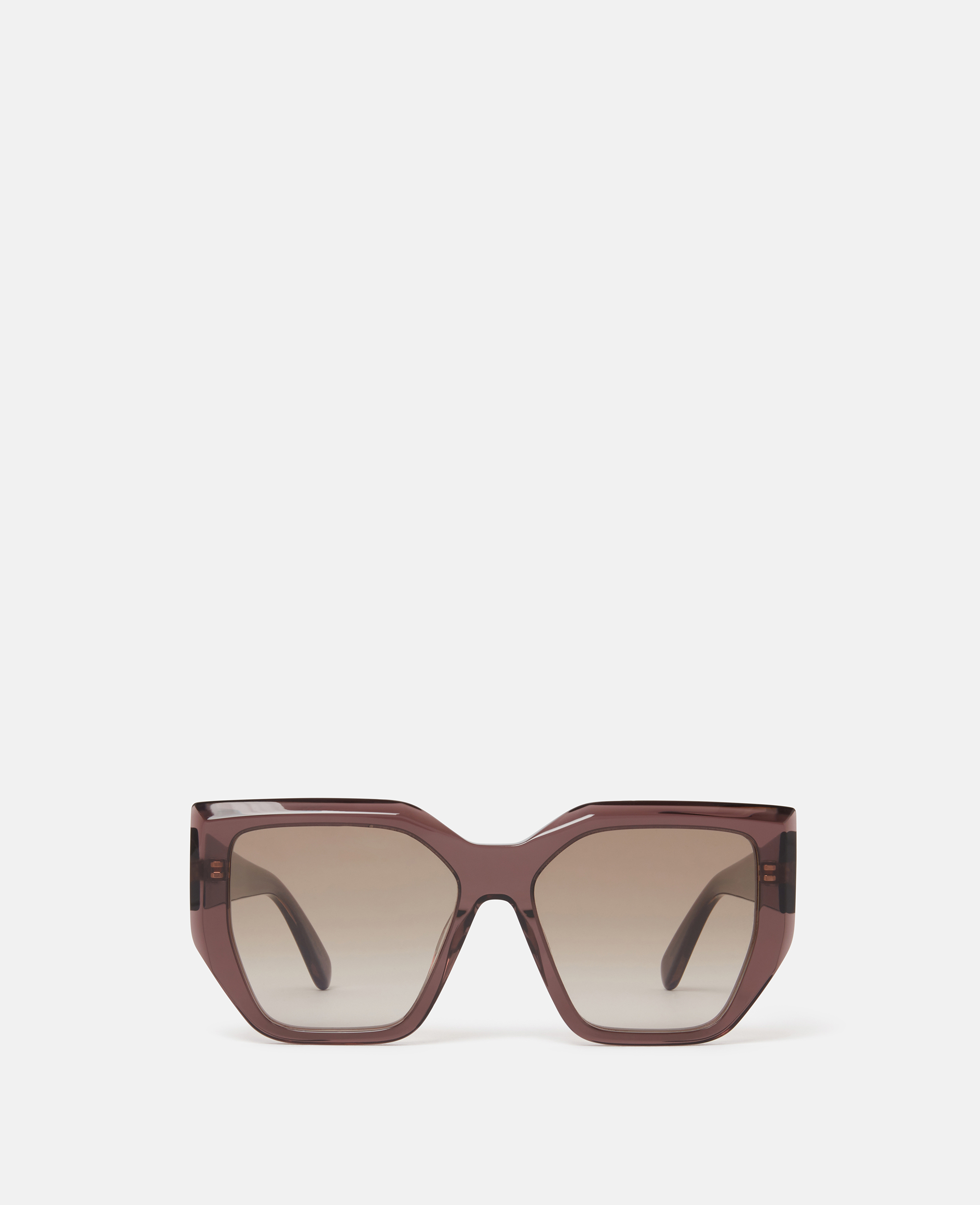 Shop Stella Mccartney Chunky Square Cat-eye Sunglasses In Glossy Dark Chocolate And Gold