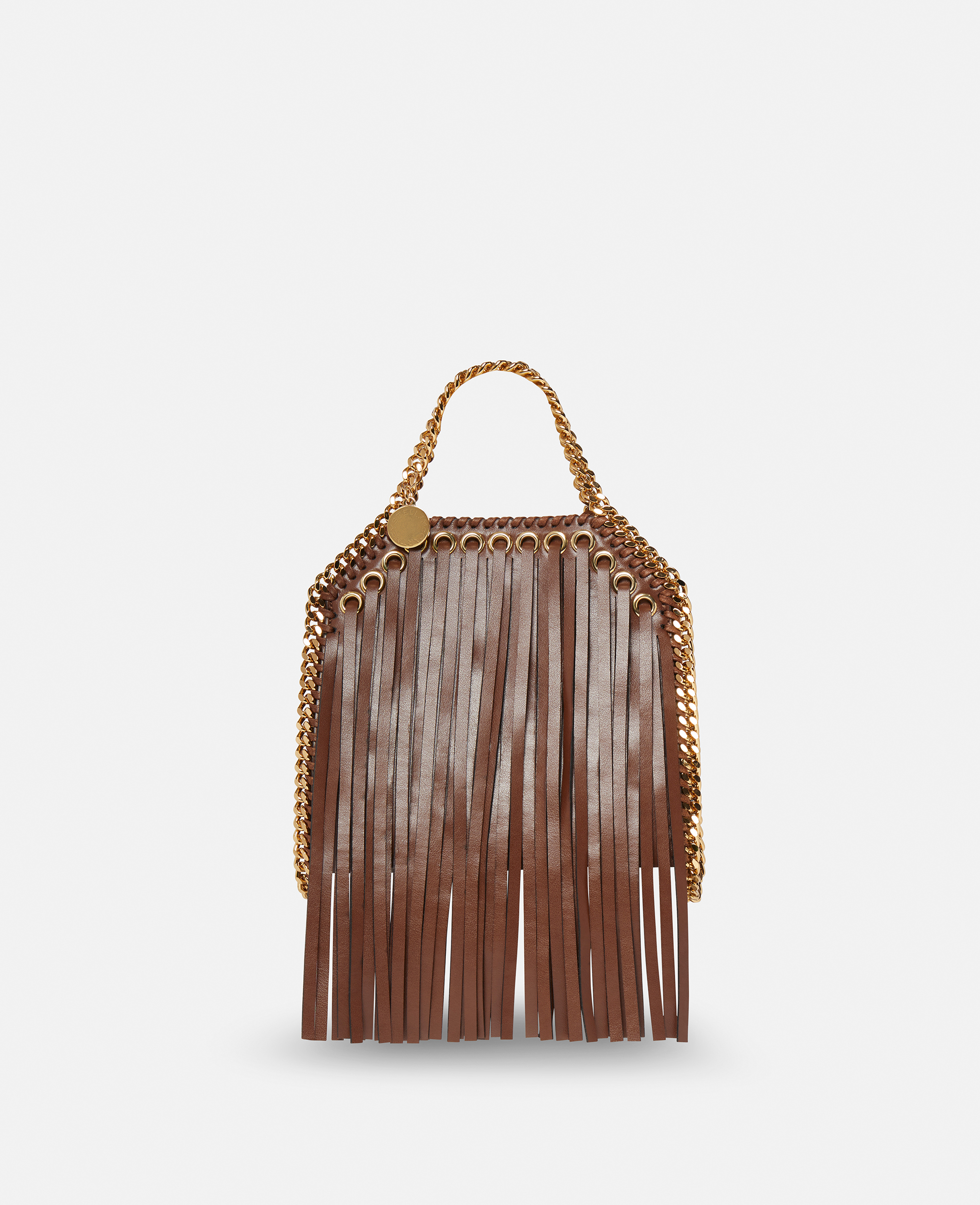 Stella Mccartney Falabella Fringed Tiny Tote Bag In Cinnamon