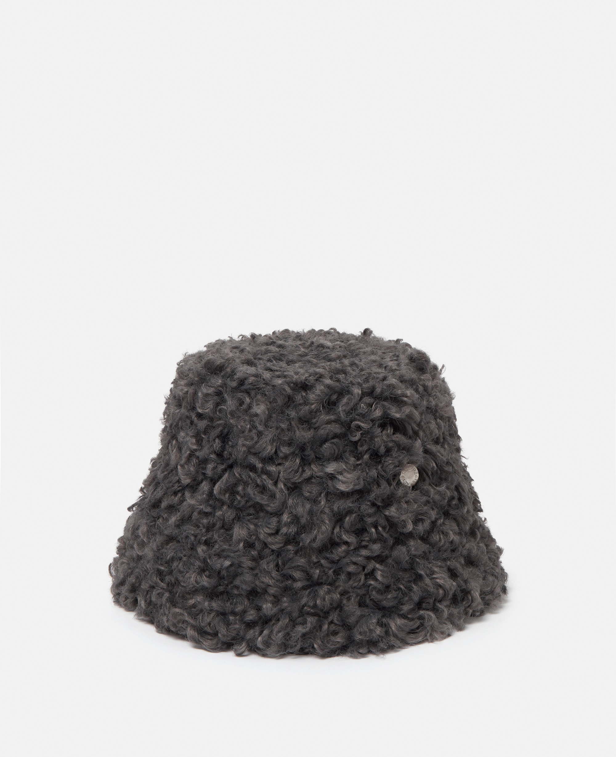 Shop Stella Mccartney Plush Teddy Bucket Hat In Smoke Grey