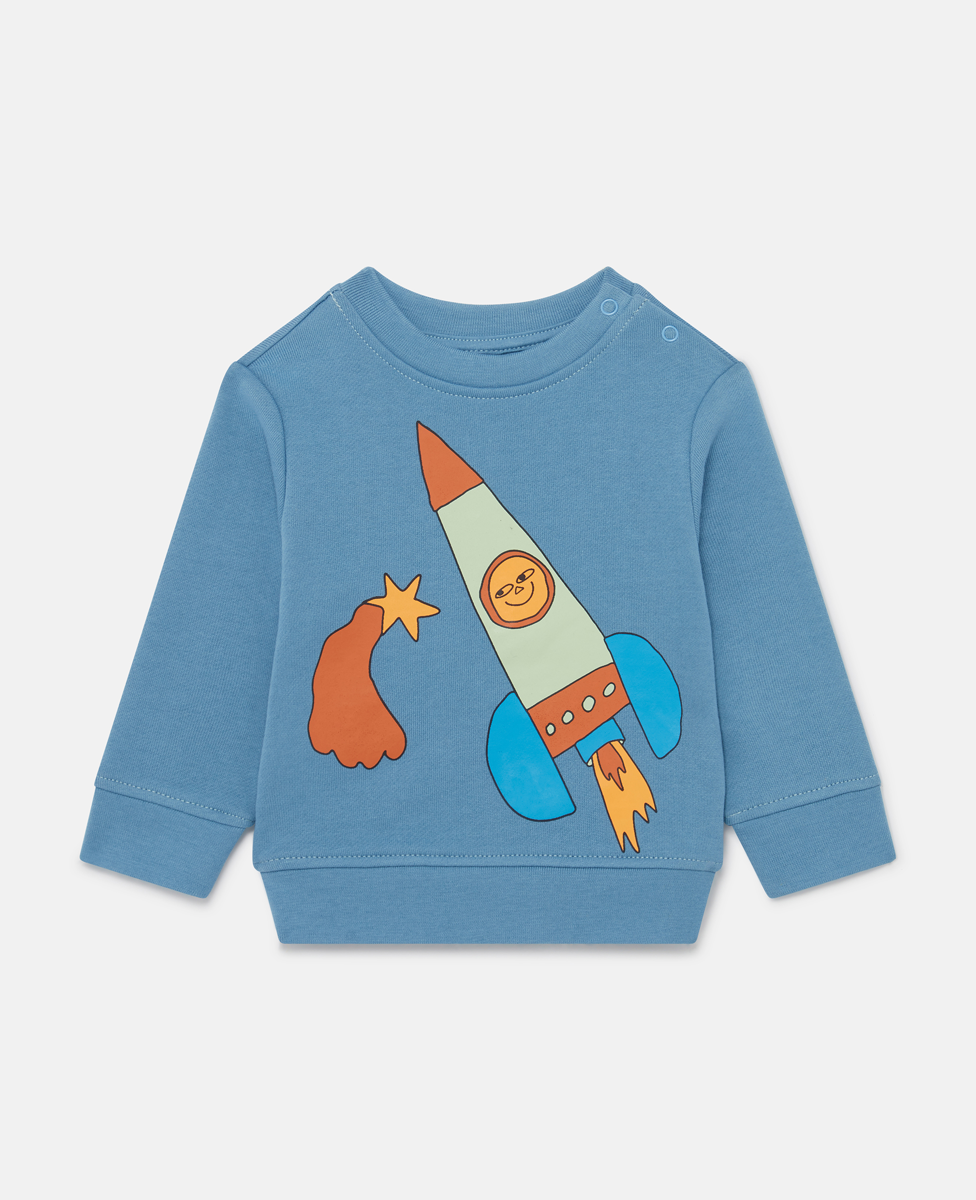 Shop Stella Mccartney Space Print Sweatshirt In Air Force Blue