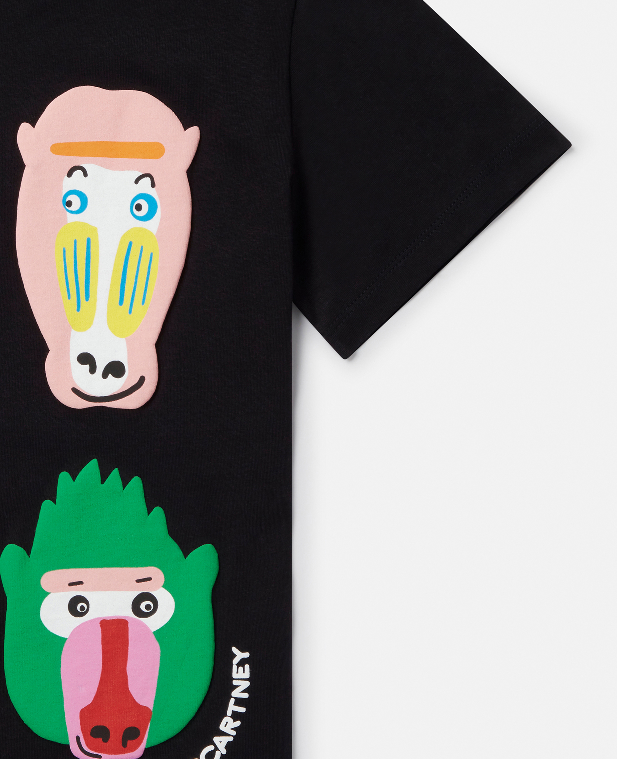 Stella Mccartney Monkey Family Print T-shirt In White Multicolour