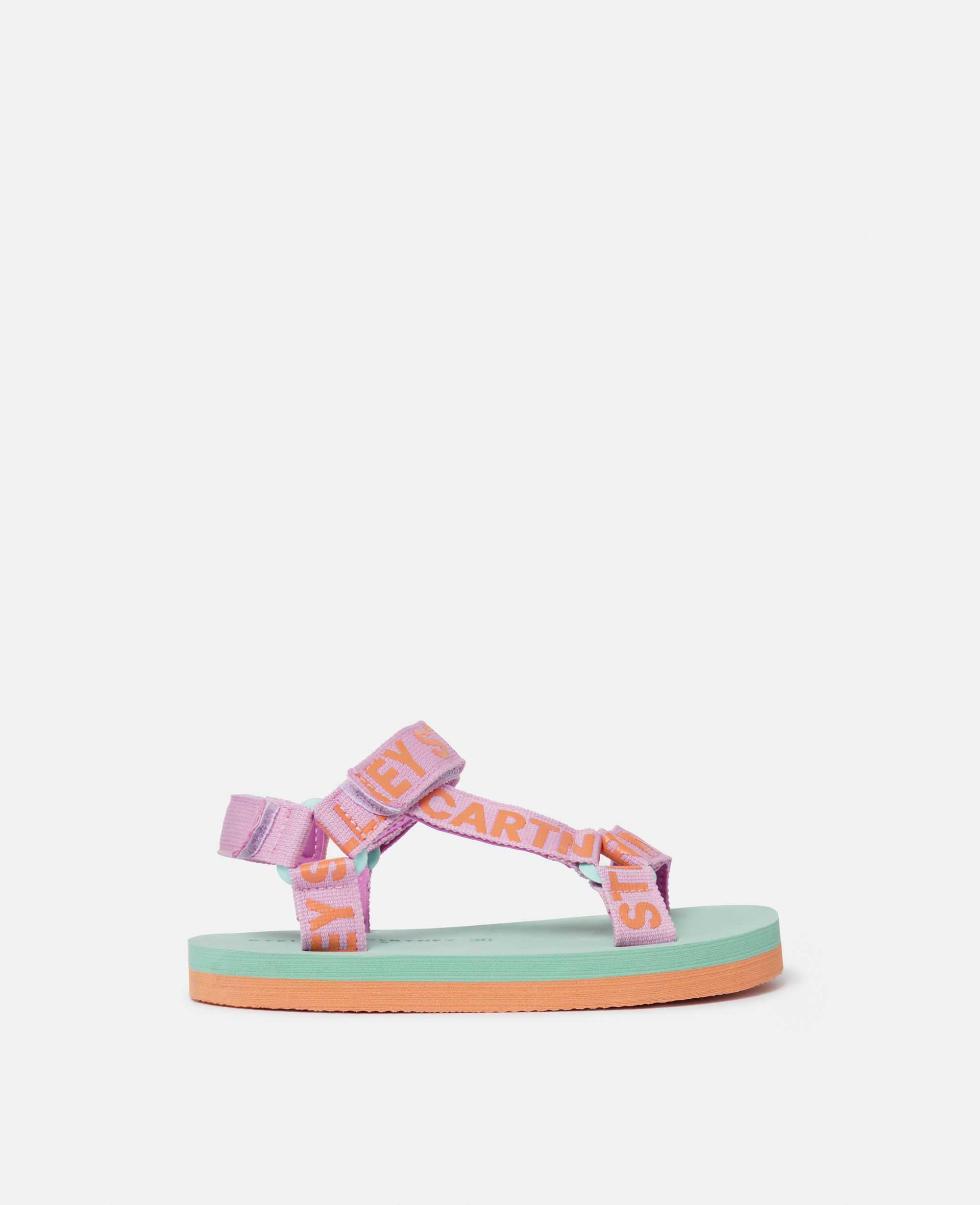 Stella Mccartney Kids' Stella Logo Tape Sandals In Pink