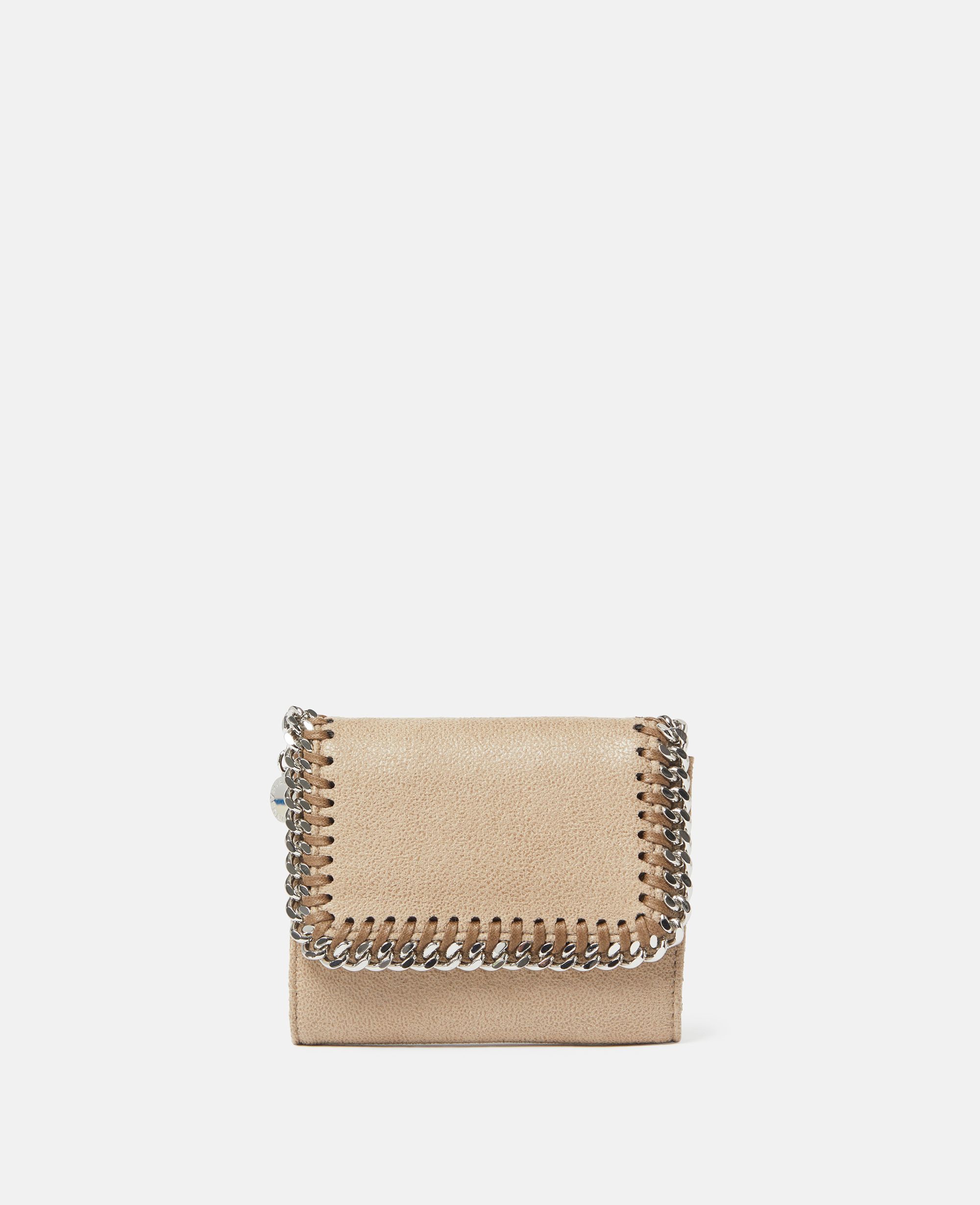 Shop Stella Mccartney Falabella Small Flap Wallet In Toffee Brown