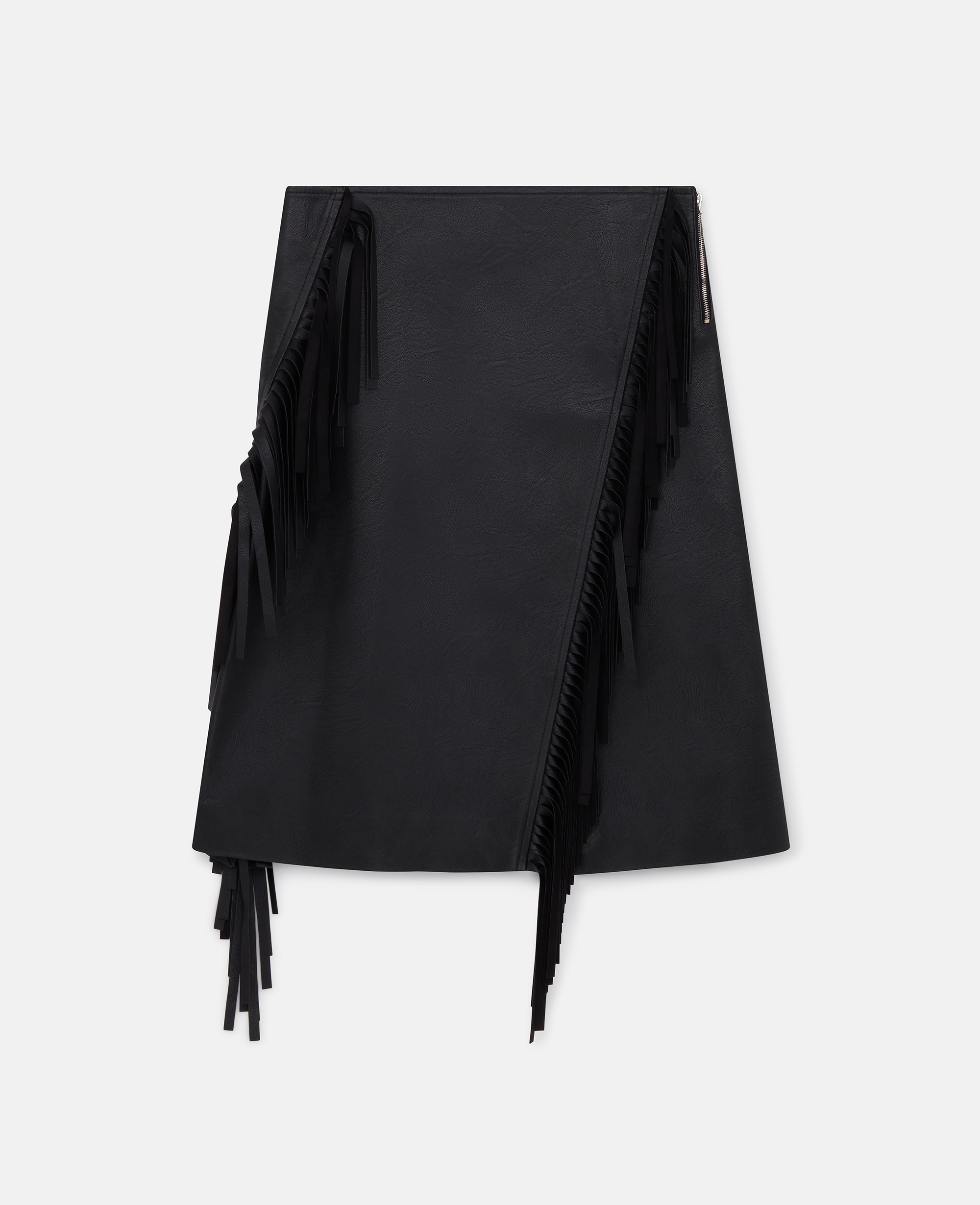 Shop Stella Mccartney Fringe Alter Mat Midi Skirt In Midnight Black