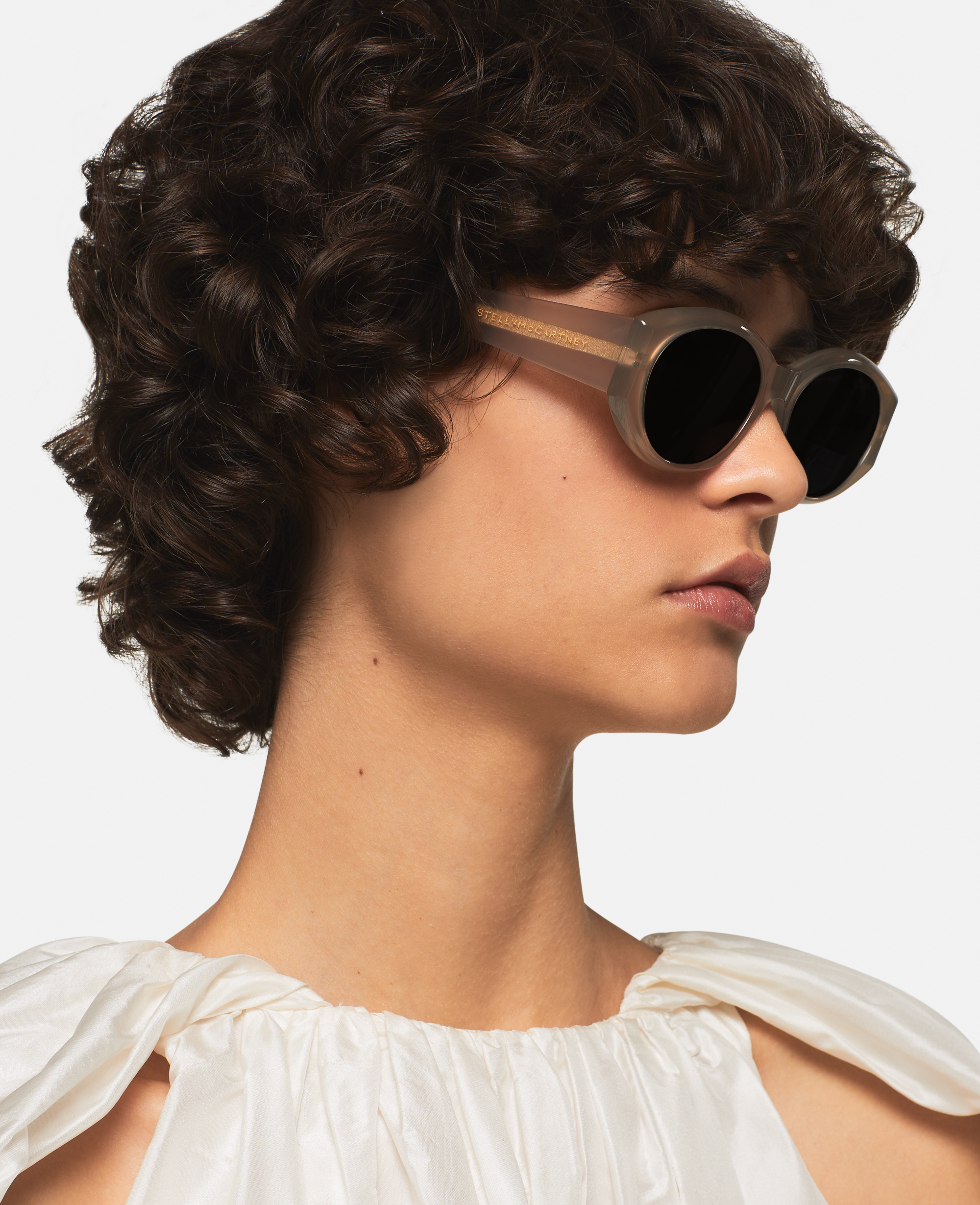 Stella Mccartney Falabella Oval Sunglasses In Brown