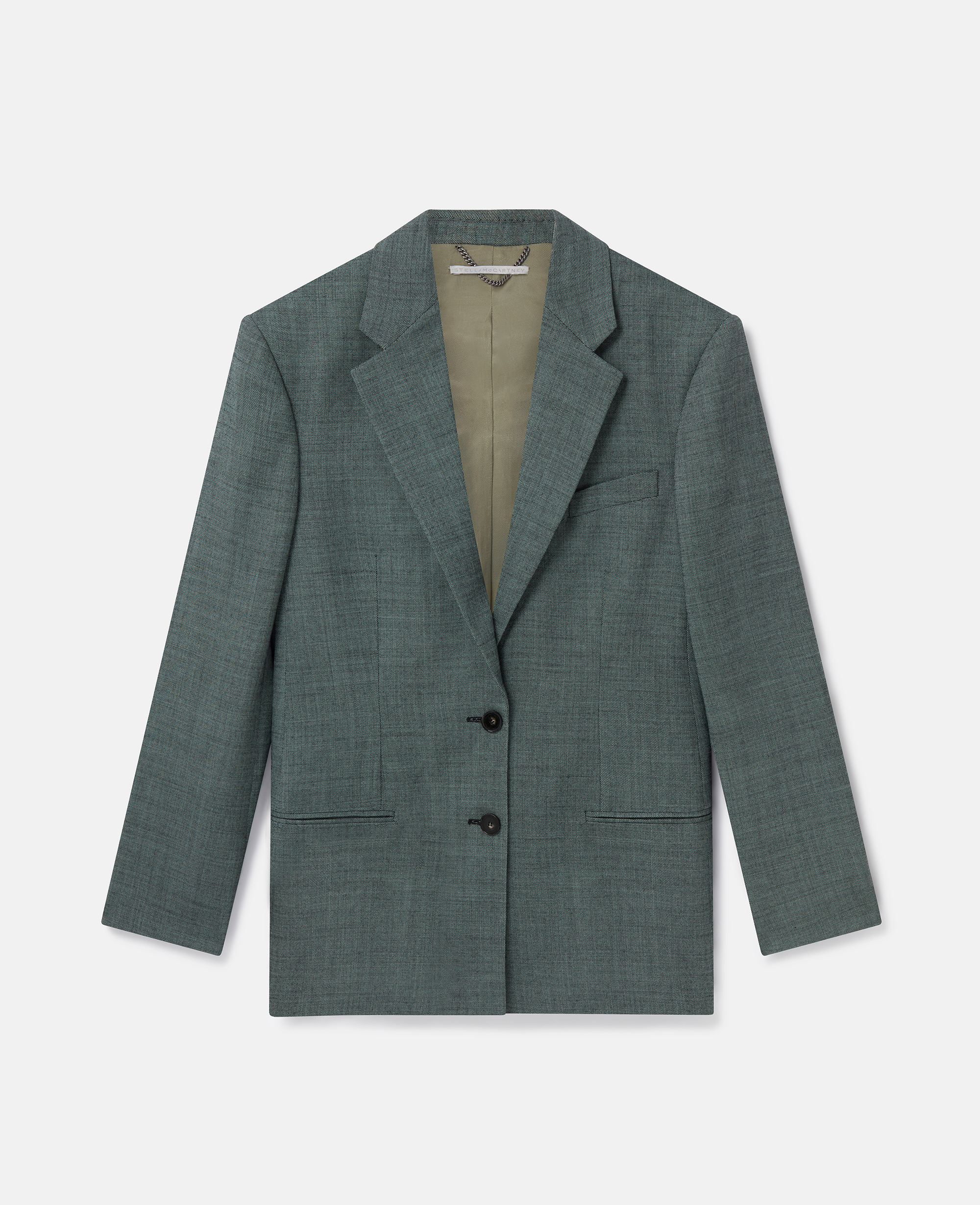 Stella Mccartney Wool Mouline Oversized Blazer In Pistachio