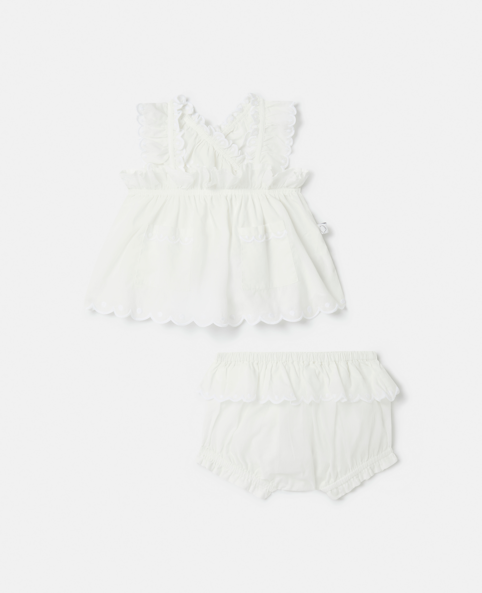 Stella Mccartney Broderie Anglaise Vest And Bloomers Set In Ivory