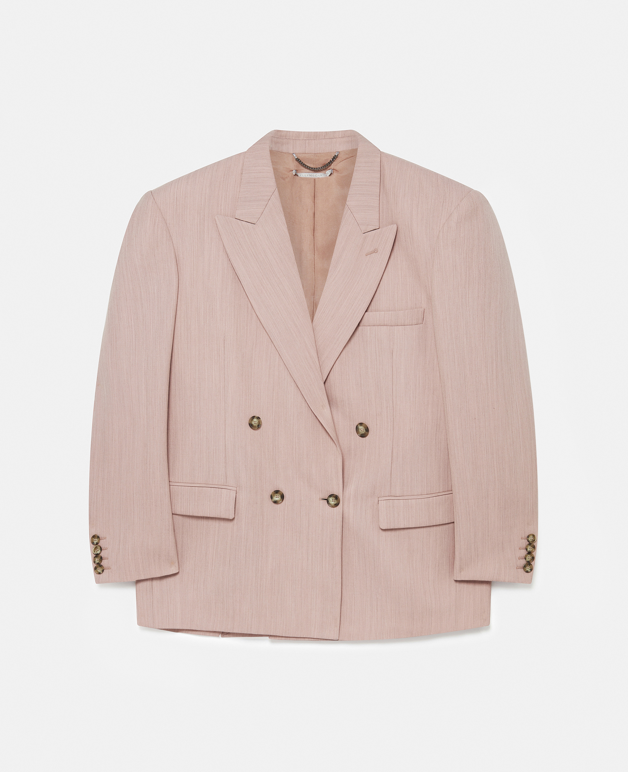 Shop Stella Mccartney Oversized Double-breasted Blazer In Dusty Pink