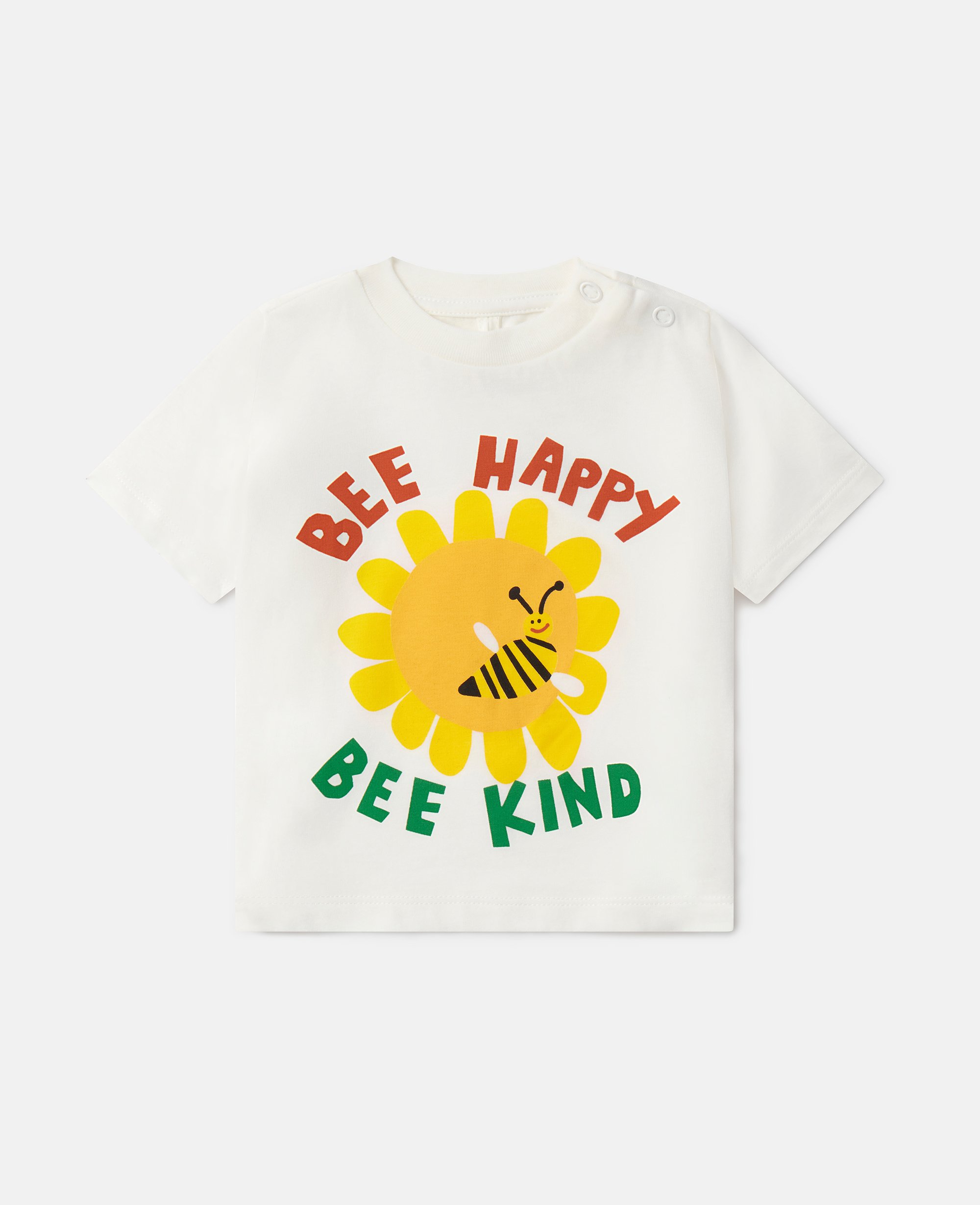 Stella Mccartney Kids' Bee Happy T-shirt In Ivory