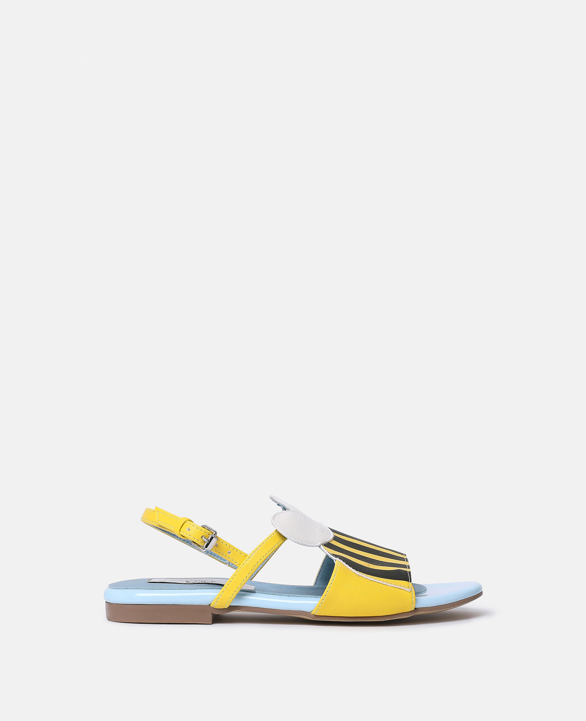 Stella Mccartney Kids' Faux Leather Sandals In Yellow