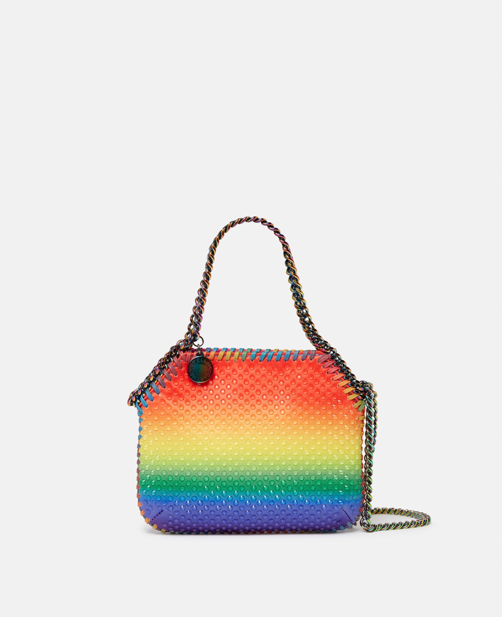 Stella Mccartney Falabella Rainbow Crystal Dégradé Mini Tote Bag In Multicolour