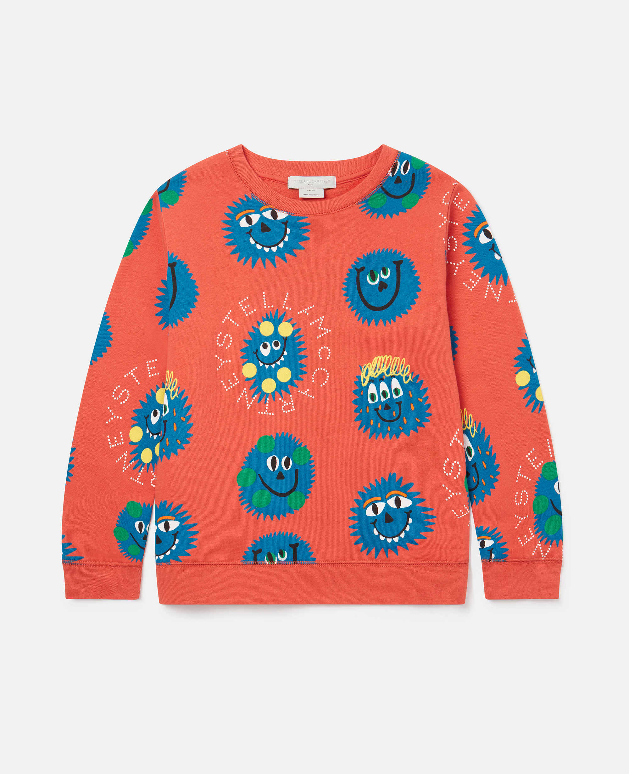 Stella Mccartney Monster Faces Long Sleeve T-shirt In Light Blue